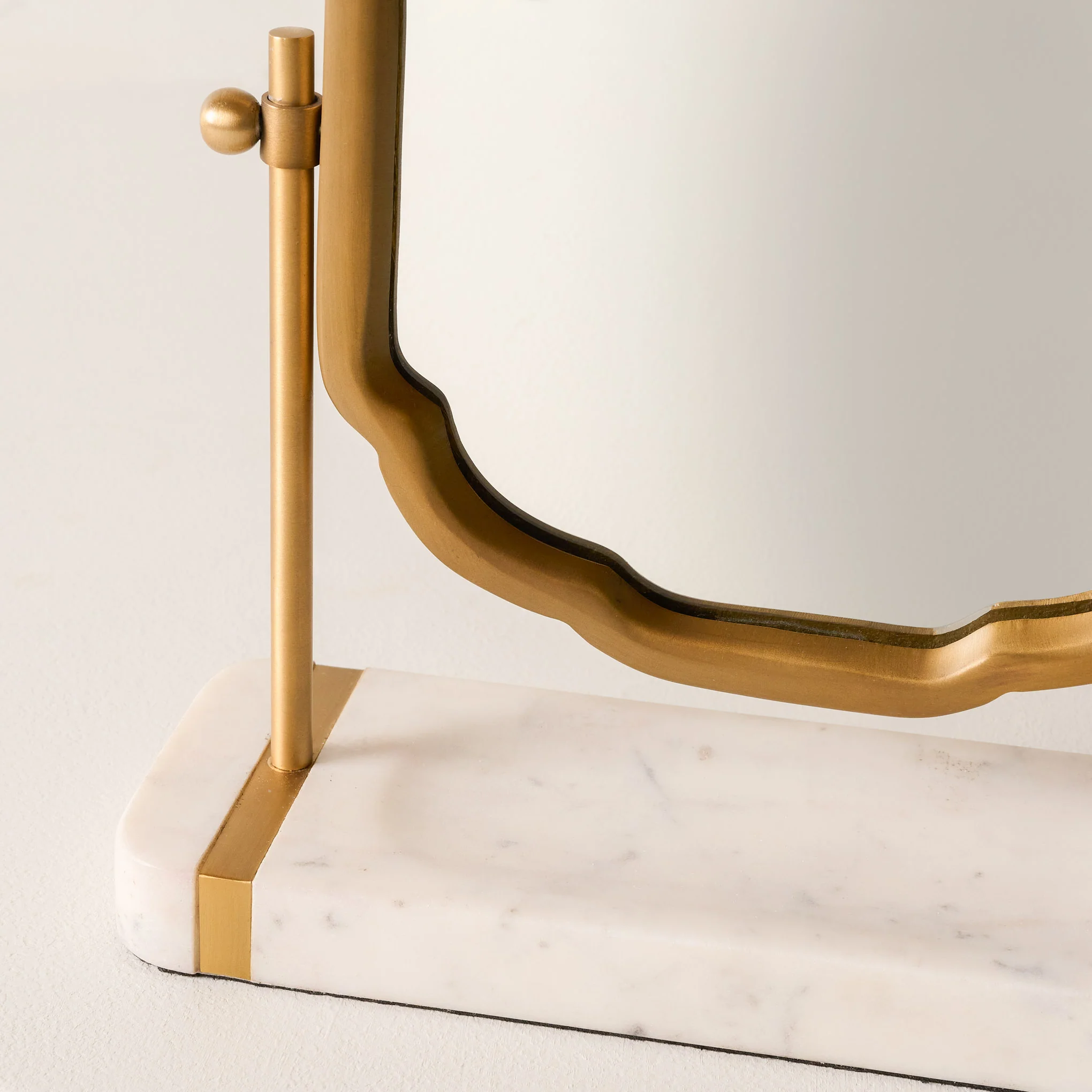 Antique Brass and Marble Vanity Mirror - Image 4