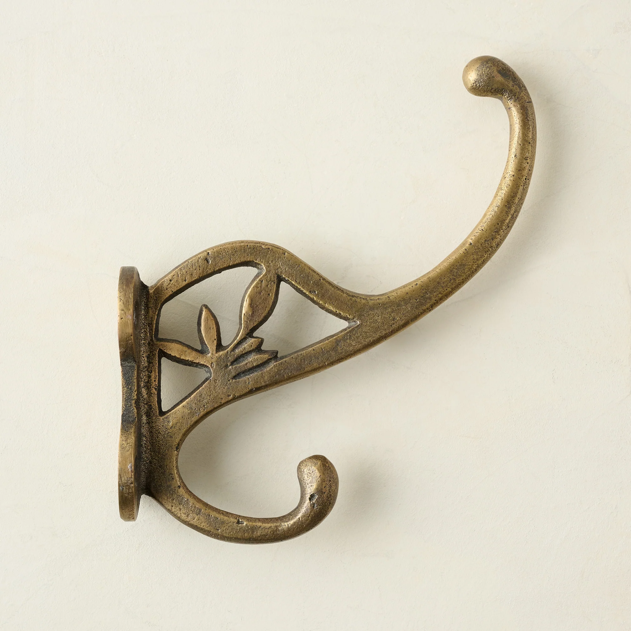 Antique Brass Floral Hook - Image 2