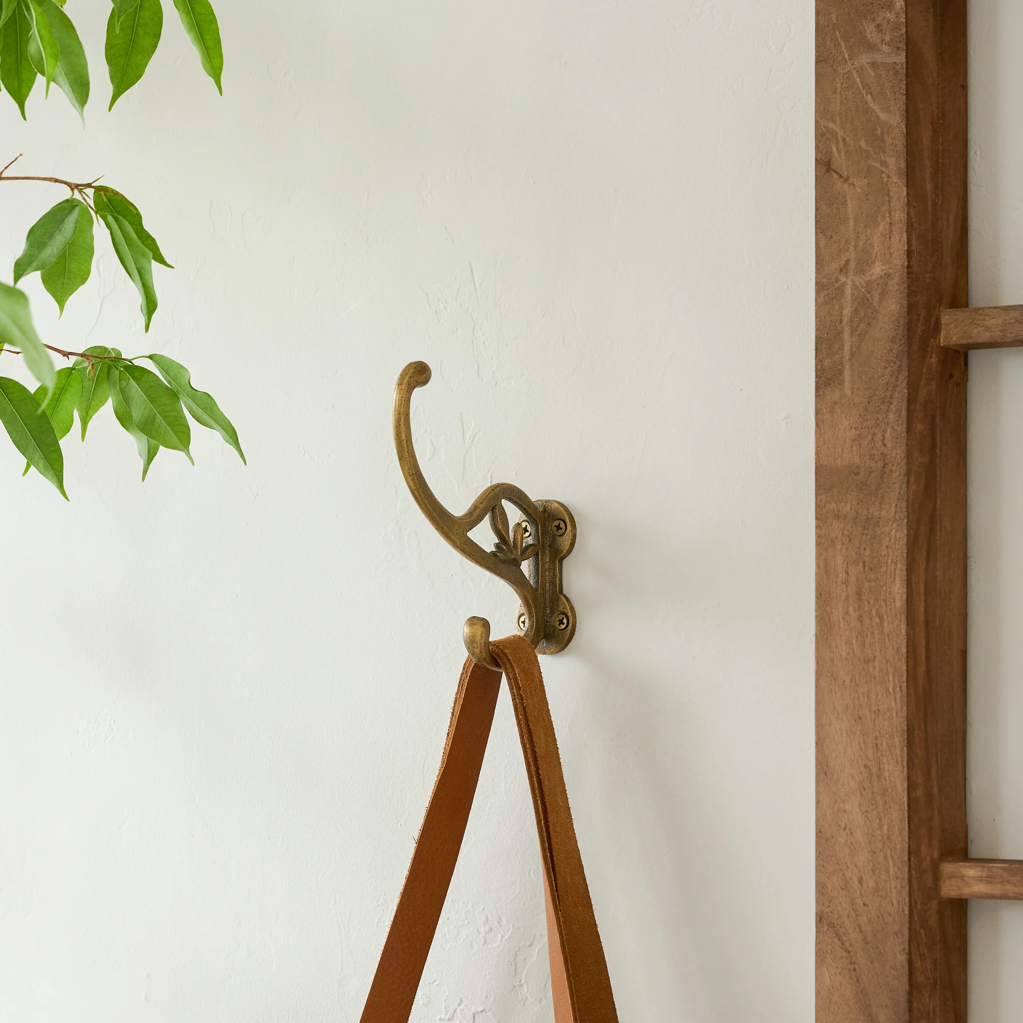 Antique Brass Floral Hook - Image 4