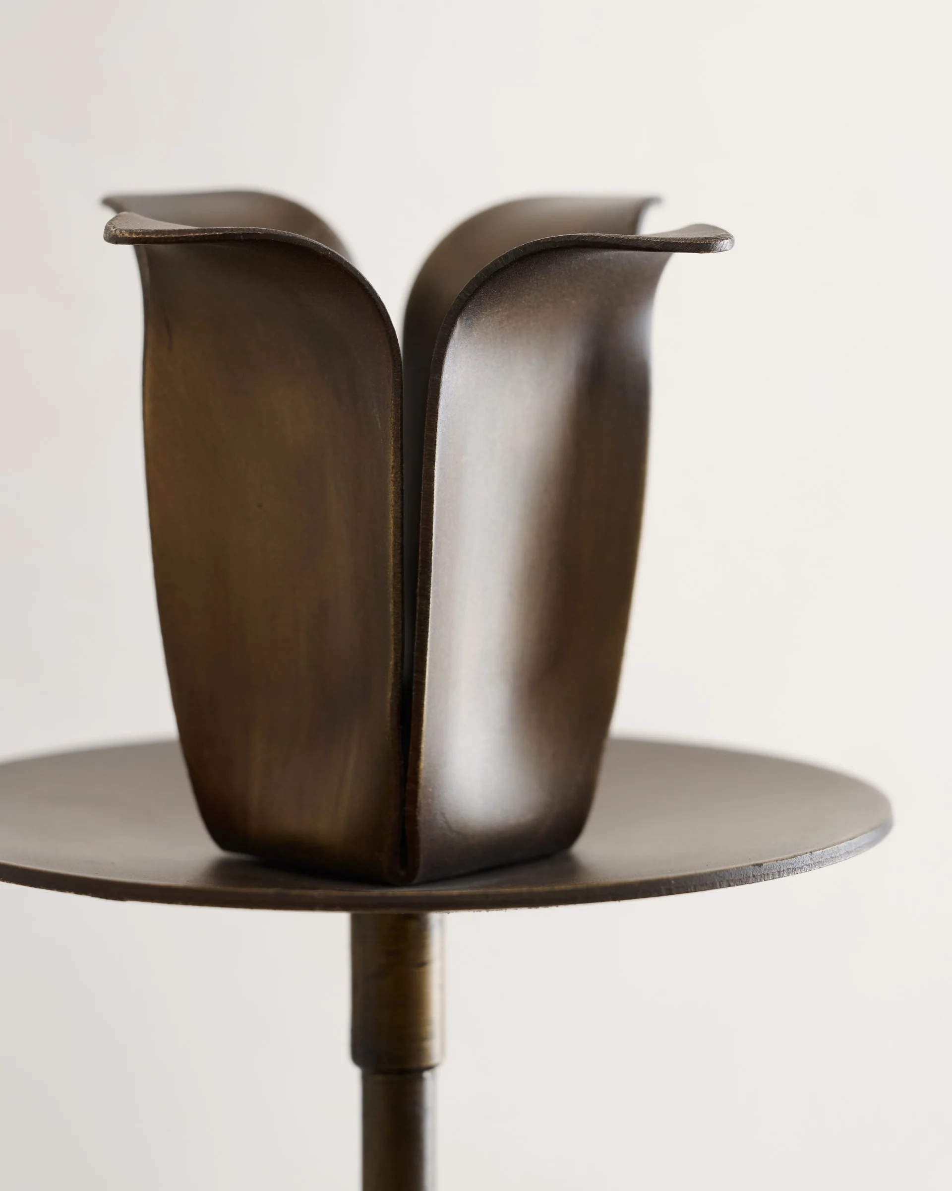 Antique Brass Forged Tulip Wall Sconce - Image 3