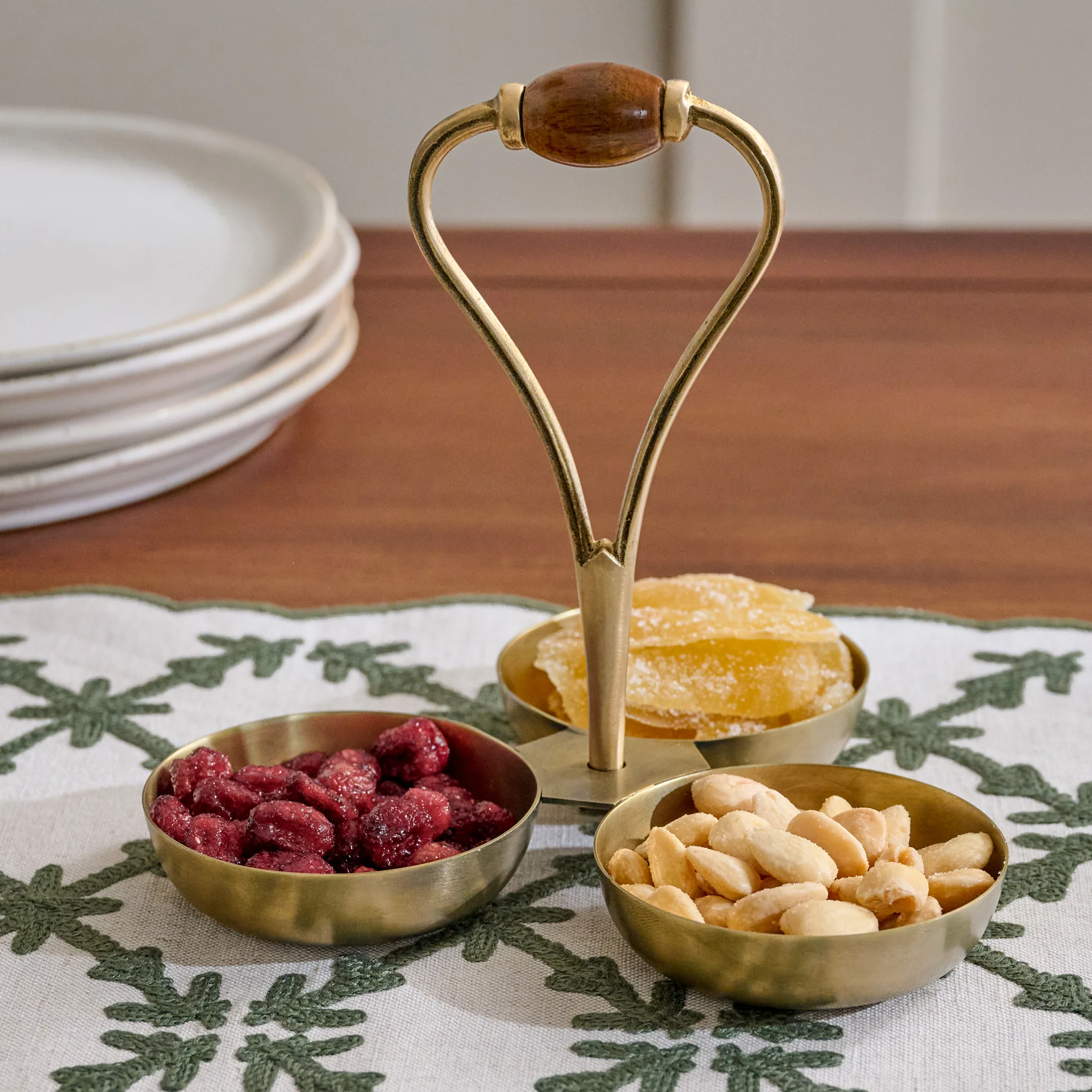 Antique Brass Mini Snack Bowl Server - Image 2