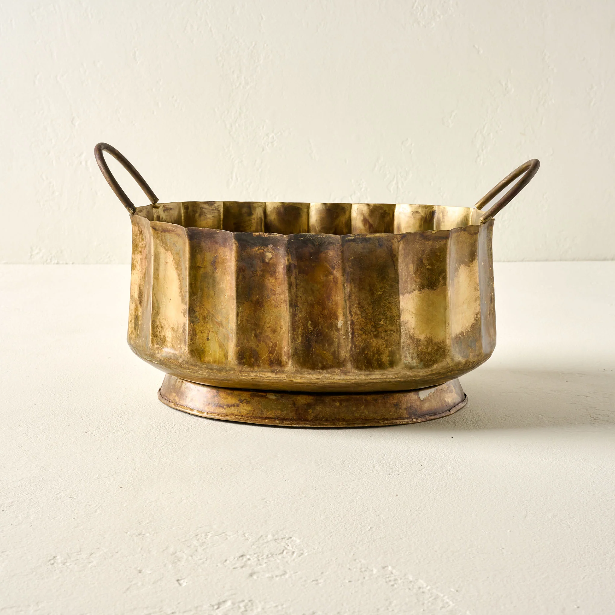 Antique Brass Planter with Handles - Image 4