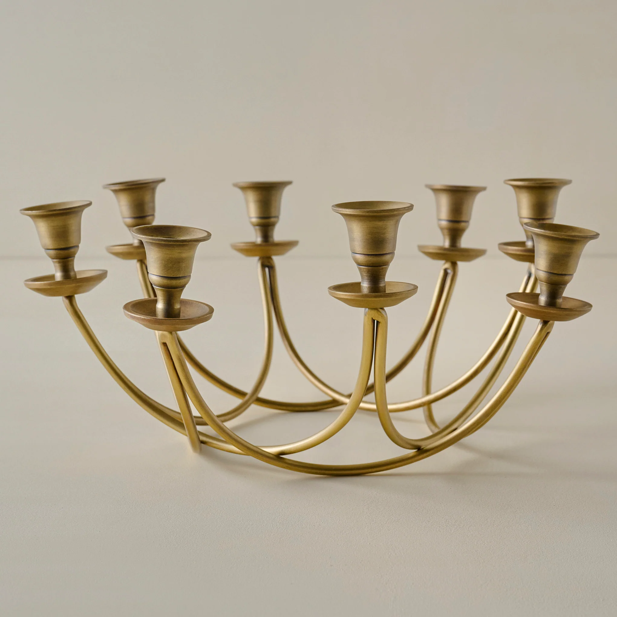 Antique Brass Stacking Candelabra - Image 2