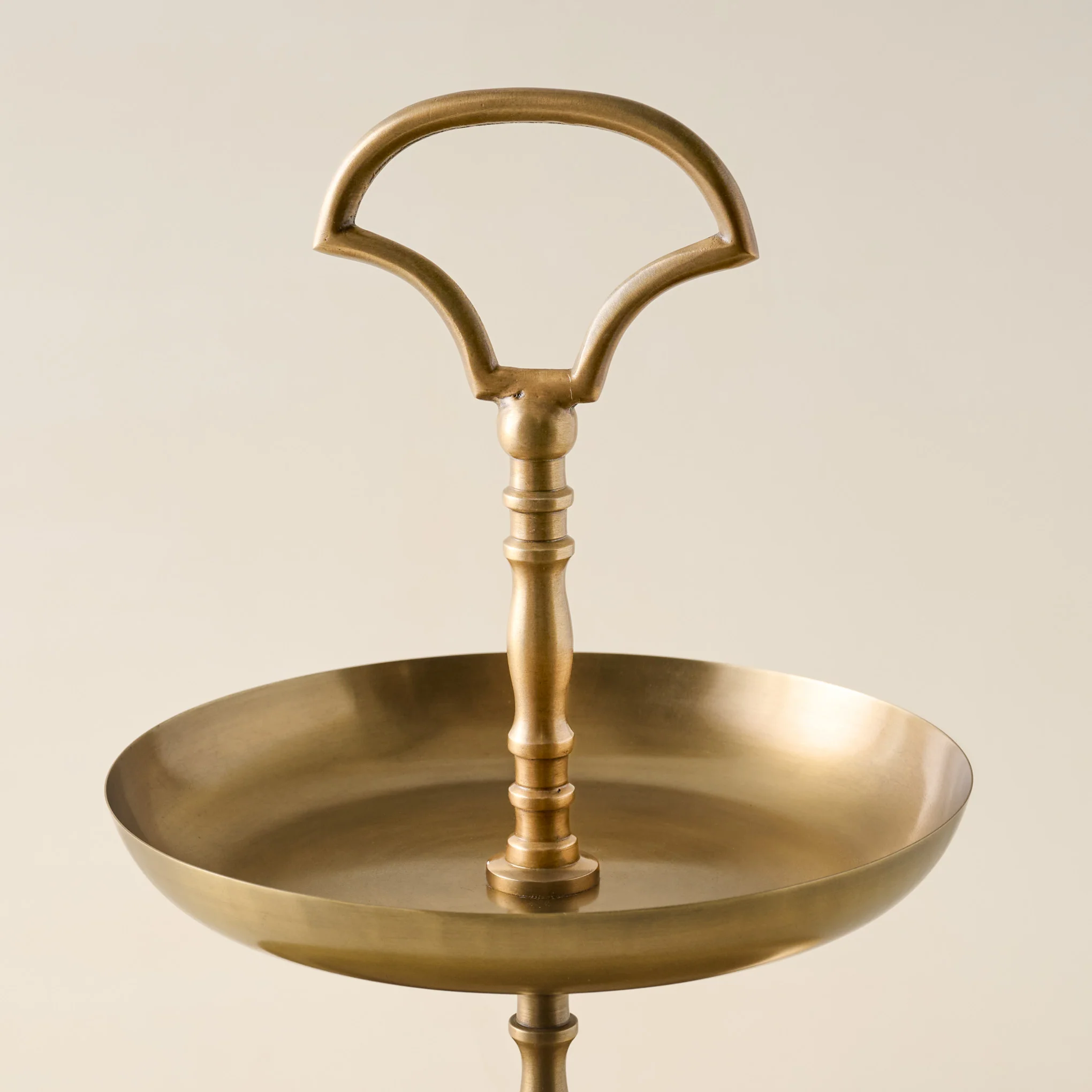 Antique Brass Tiered Serving Stand - Image 3