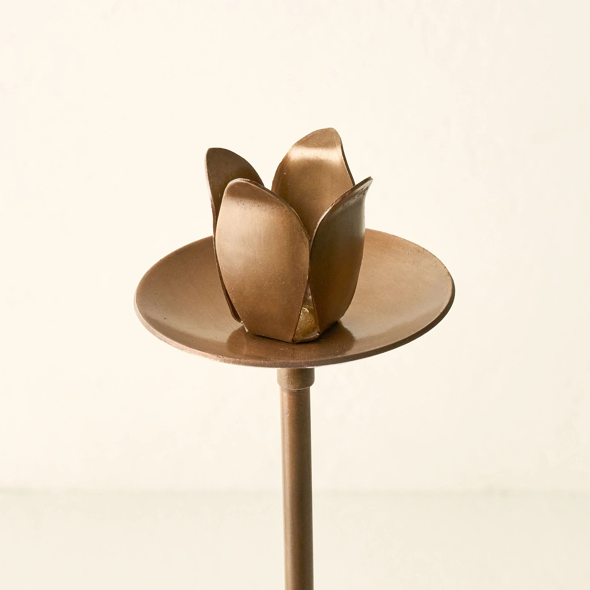 Antique Brass Tulip Taper Holder - Image 2