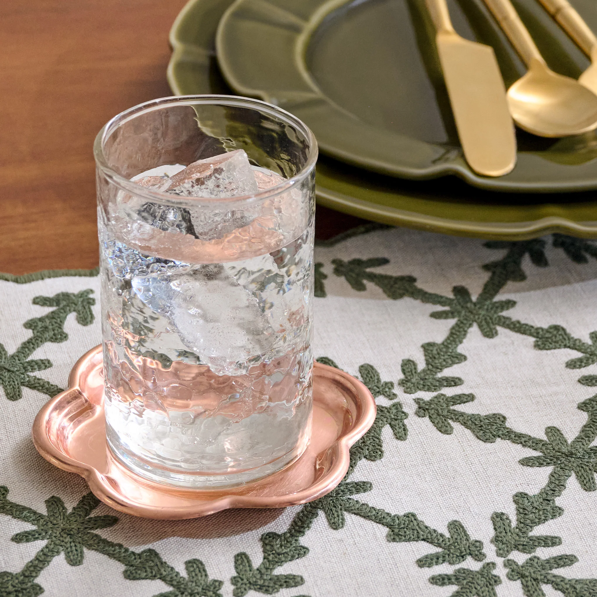 Antique Copper Scalloped Coaster Set of Four - Image 3