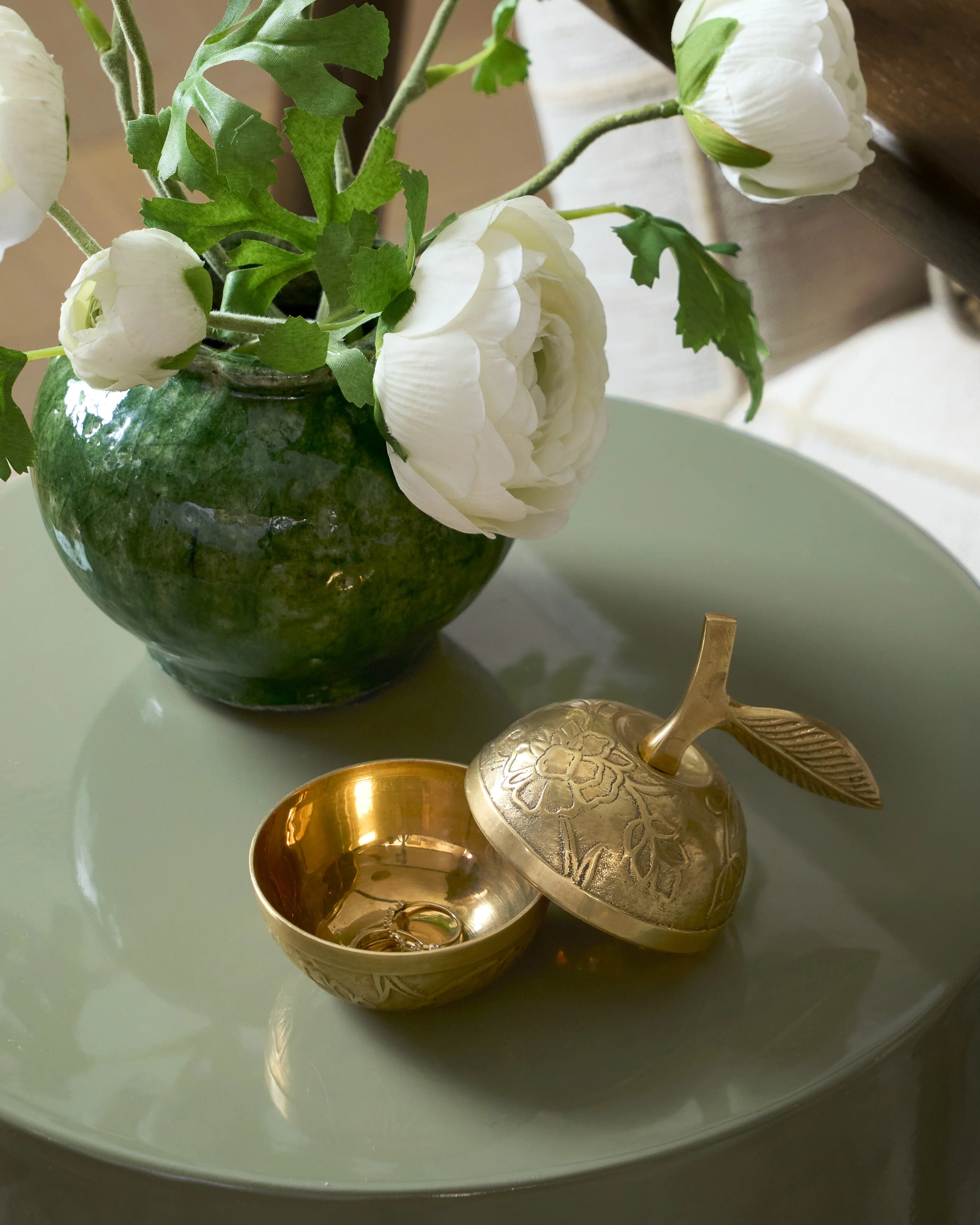 Antique Inspired Brass Apple Box - Image 2