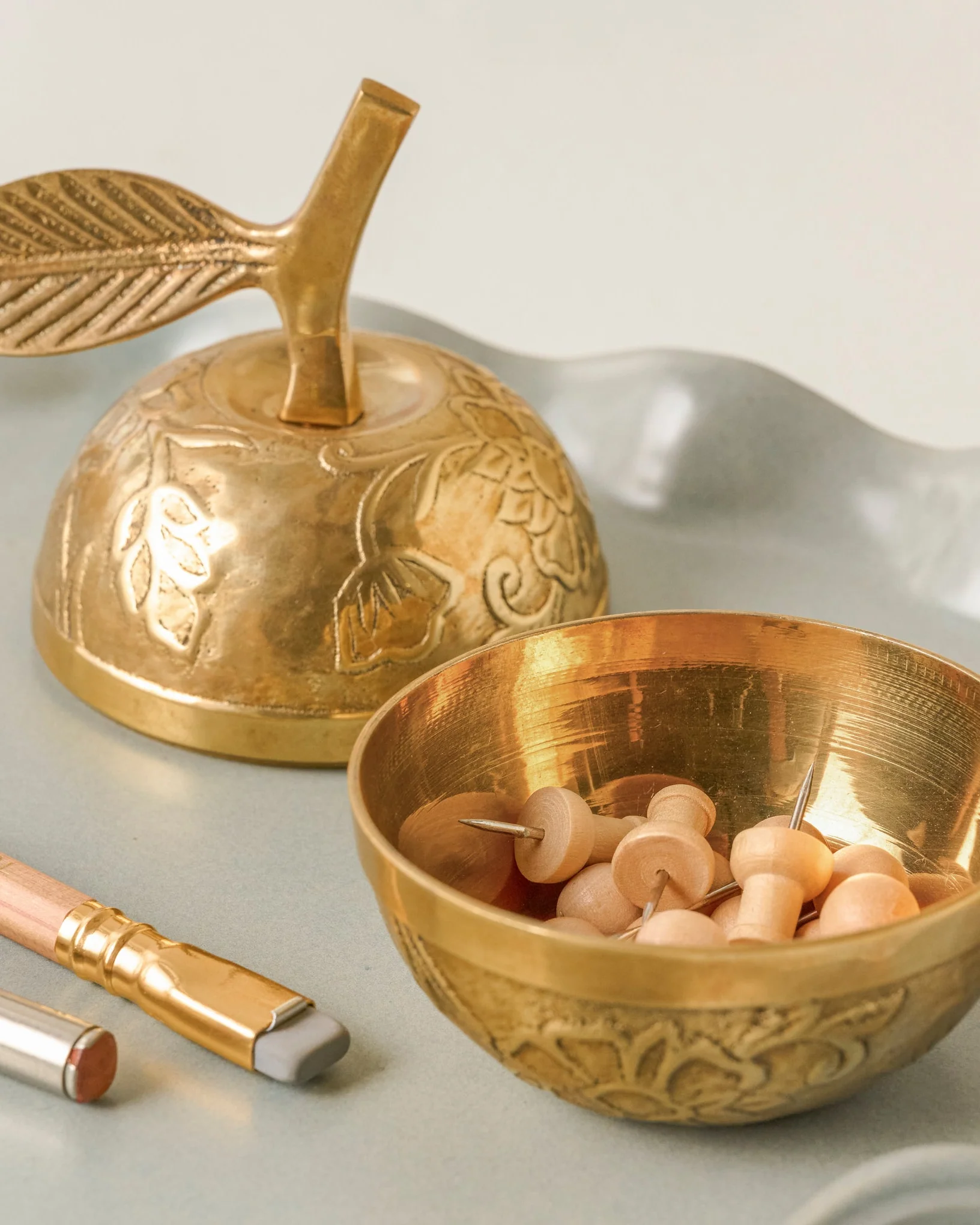 Antique Inspired Brass Apple Box - Image 4