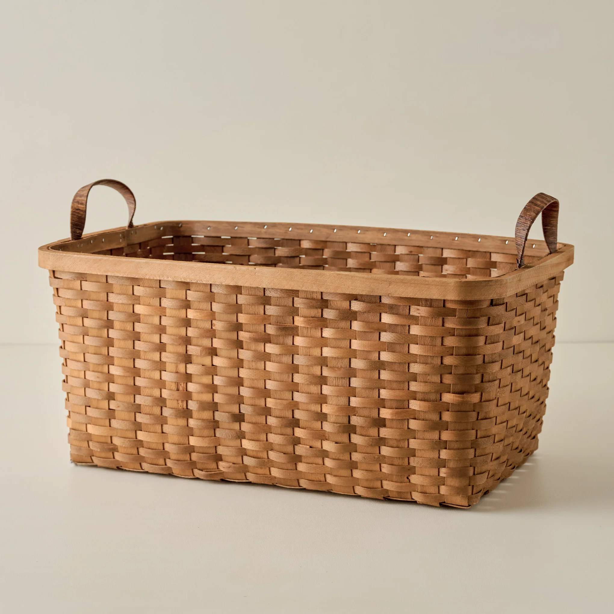 Antique Inspired Woven Harvest Basket - Image 2