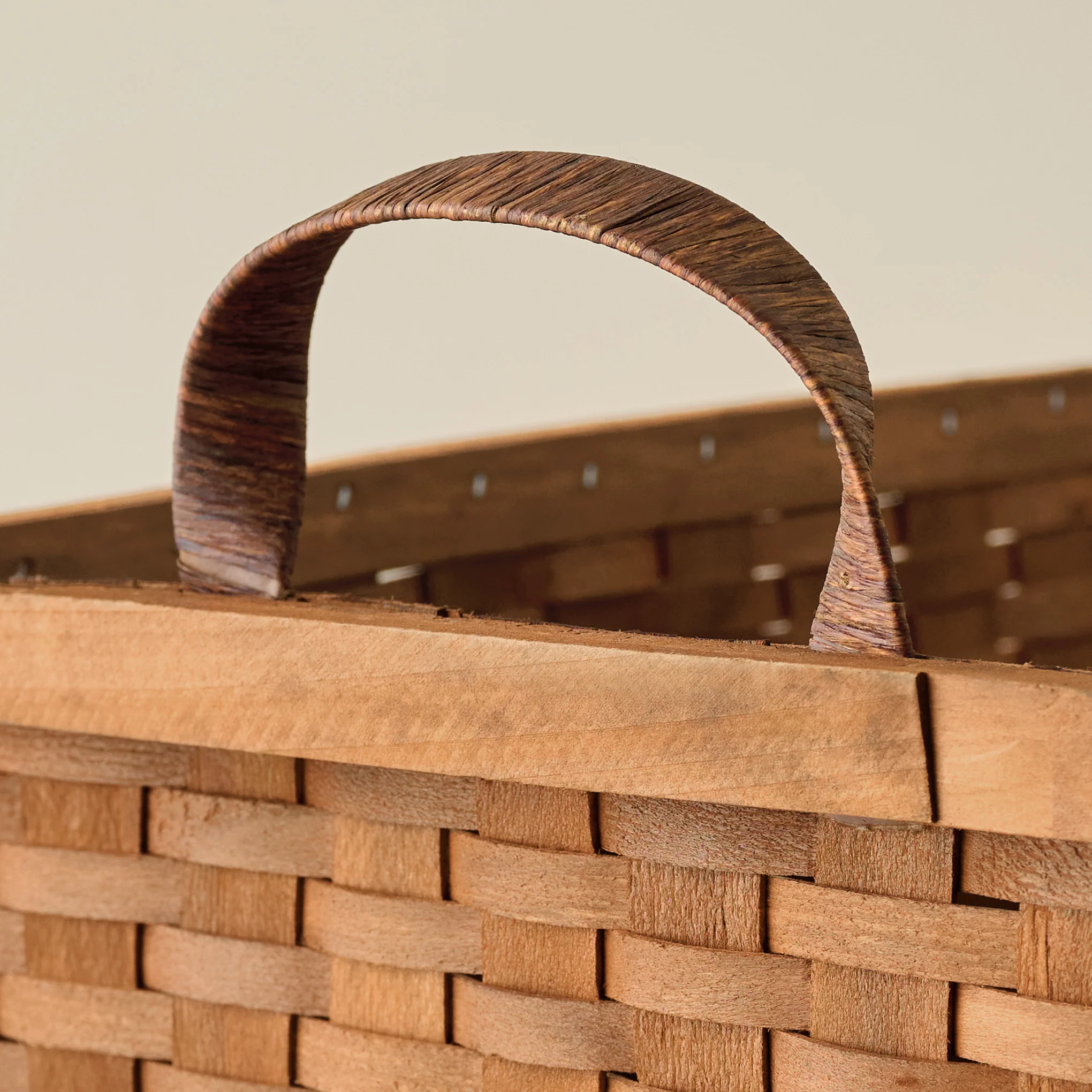 Antique Inspired Woven Harvest Basket - Image 4