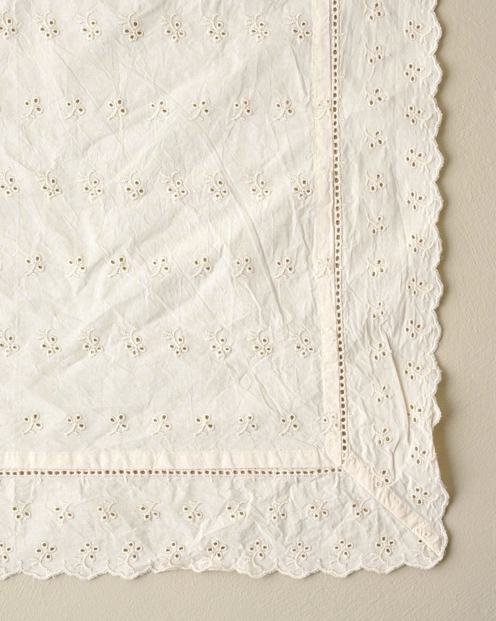 Antique White Eyelet Napkin Set of Four - Image 3