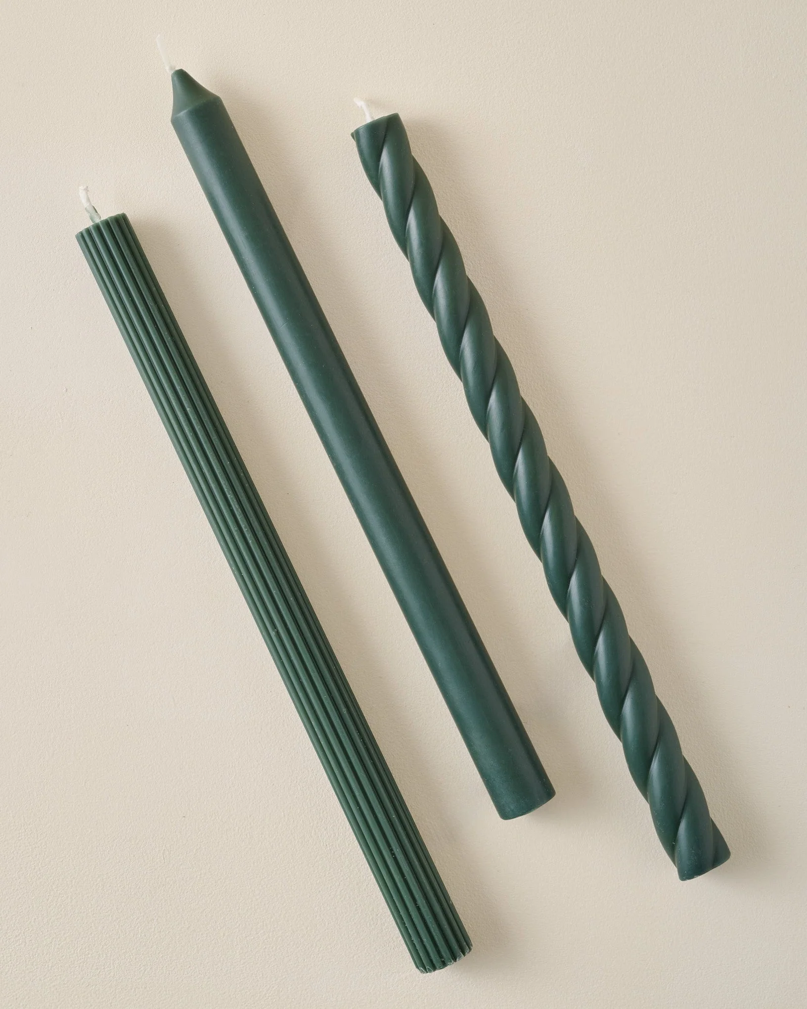 Assorted Forest Green Taper Set