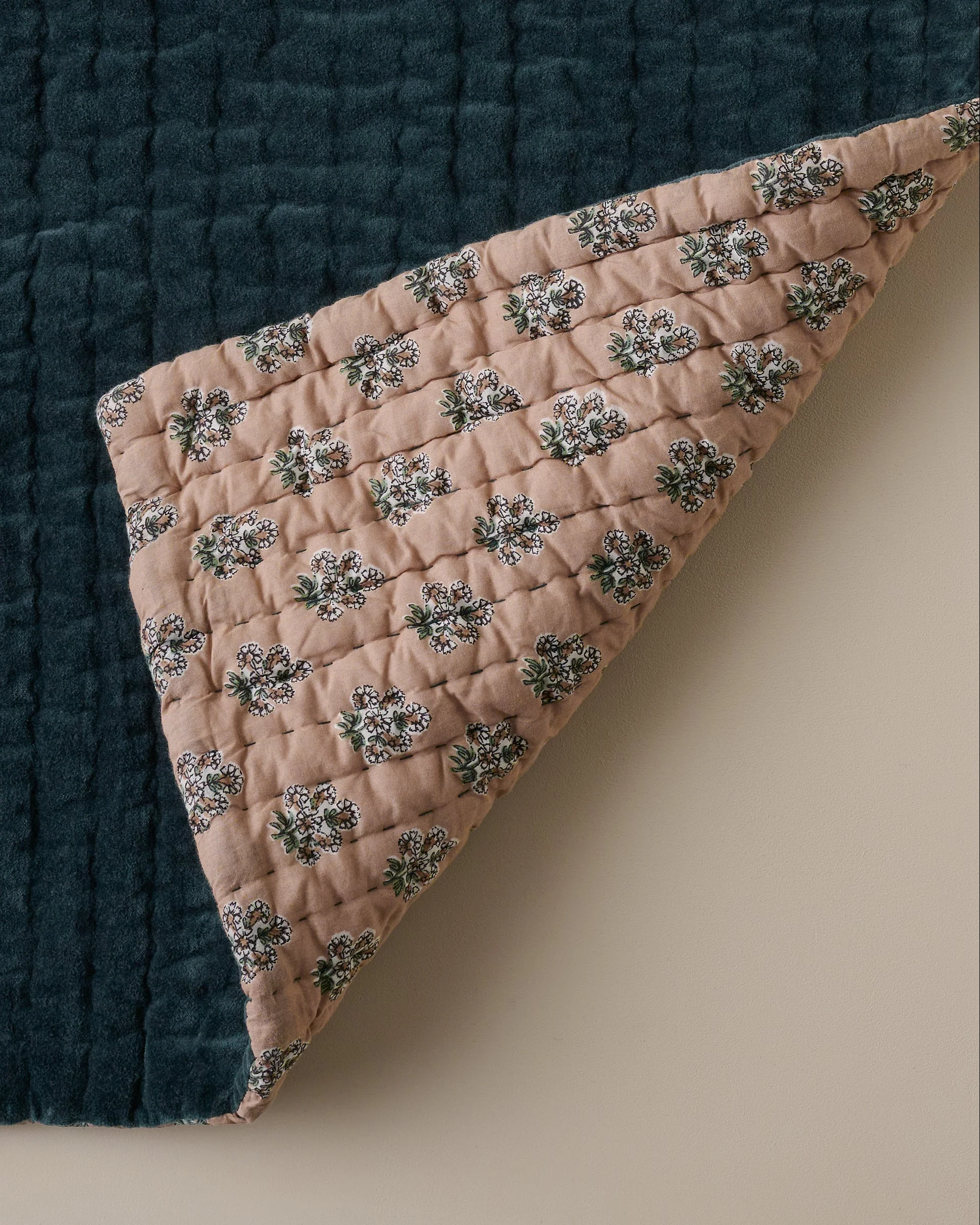 Audrey Velvet Block Print Quilt - Magical Forest - Image 4