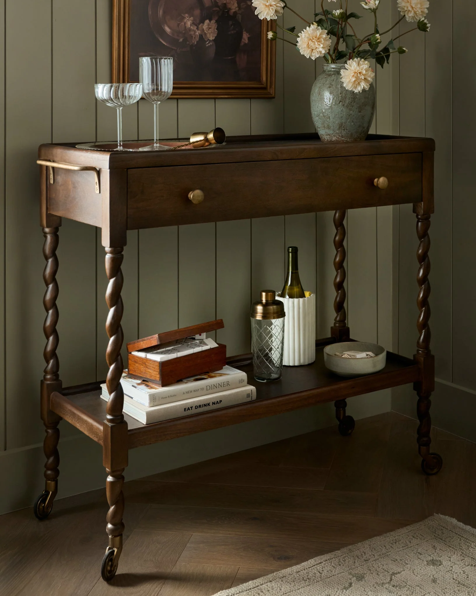 Barley Twist Bar Cart - Image 3