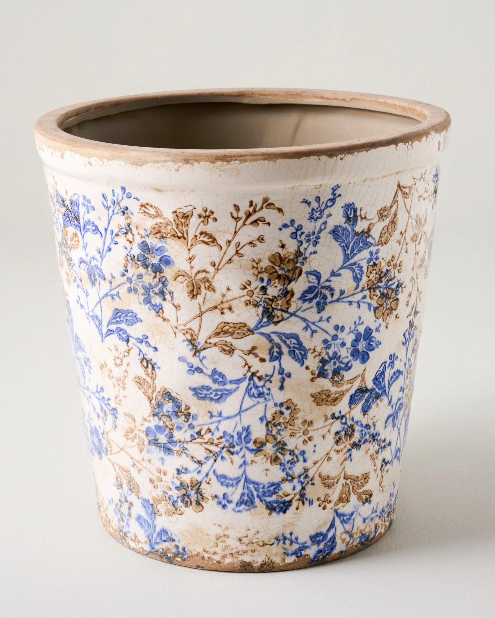 Blue and White Distressed Planter - Image 3