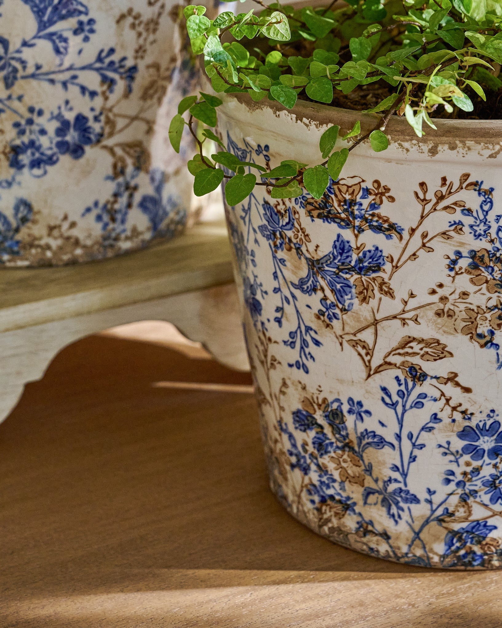 Blue and White Distressed Planter - Image 6