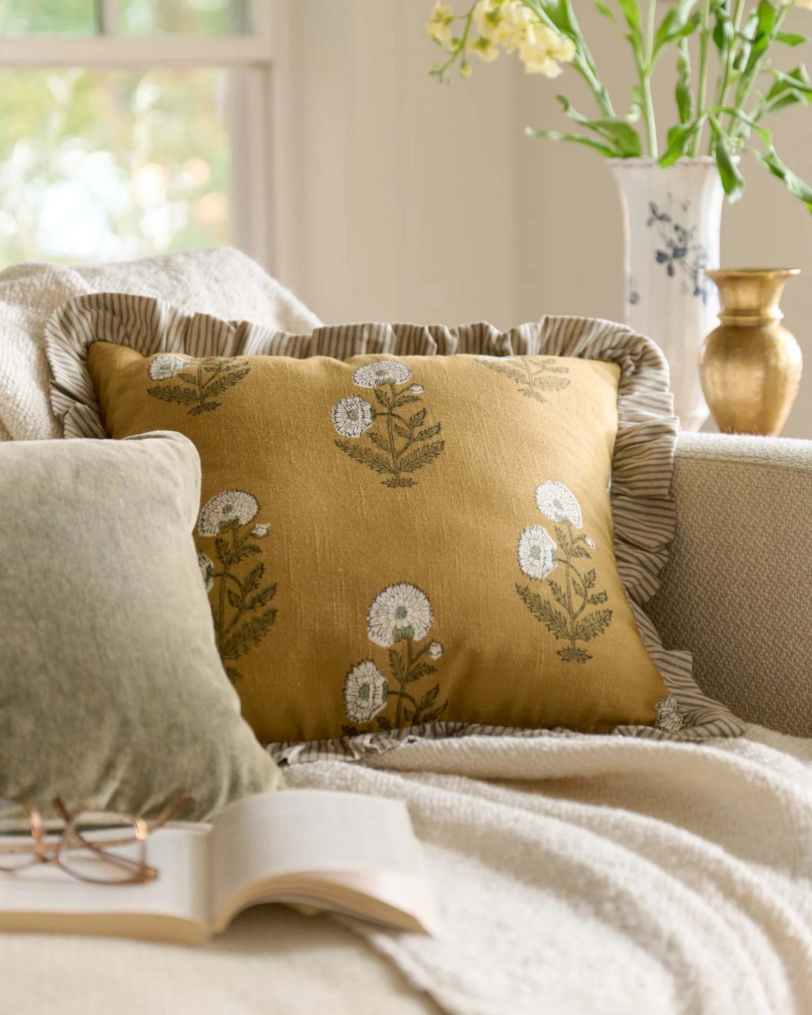Bonnie Floral Block Printed Pillow