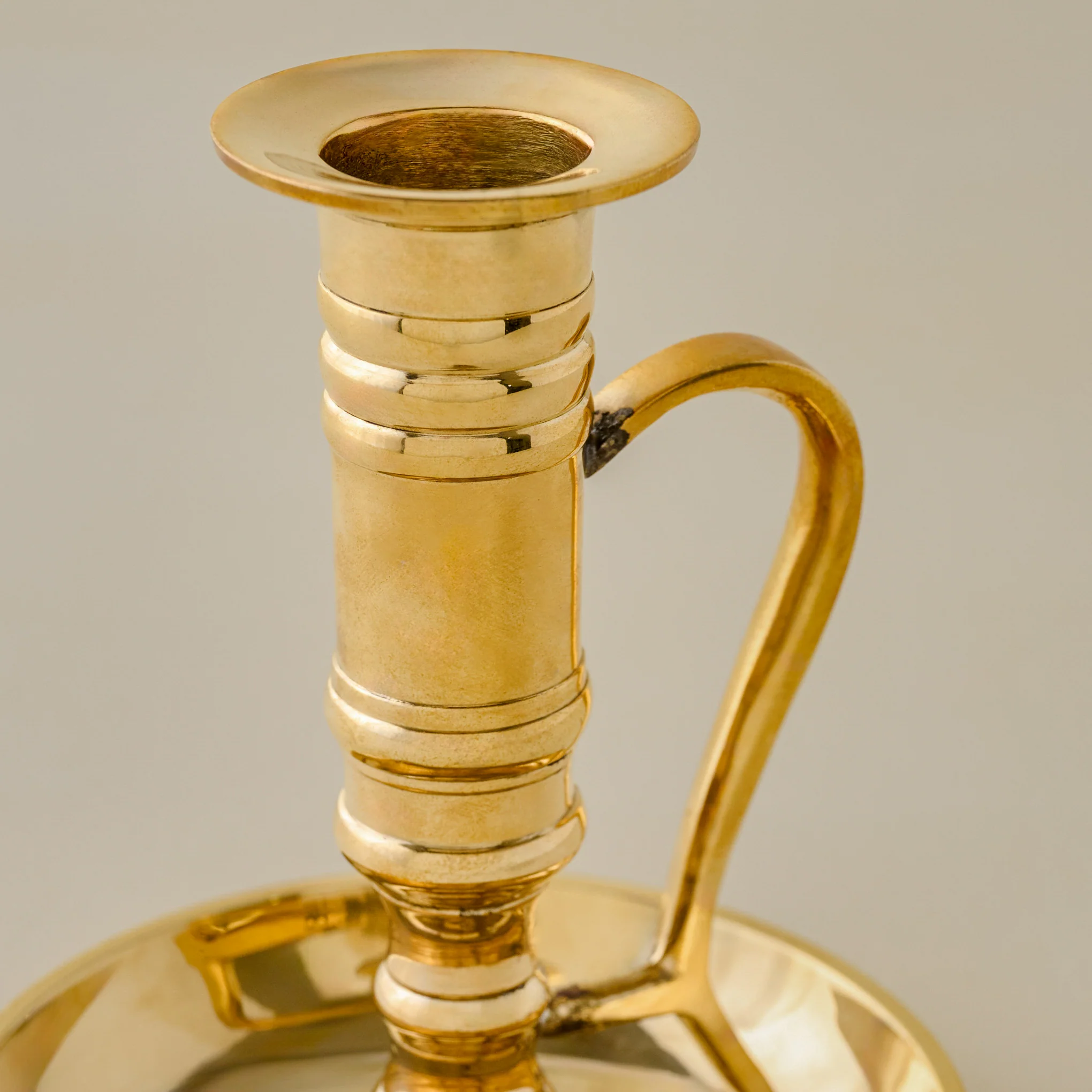 Solid Brass Chamberstick Candle Holder - Image 3