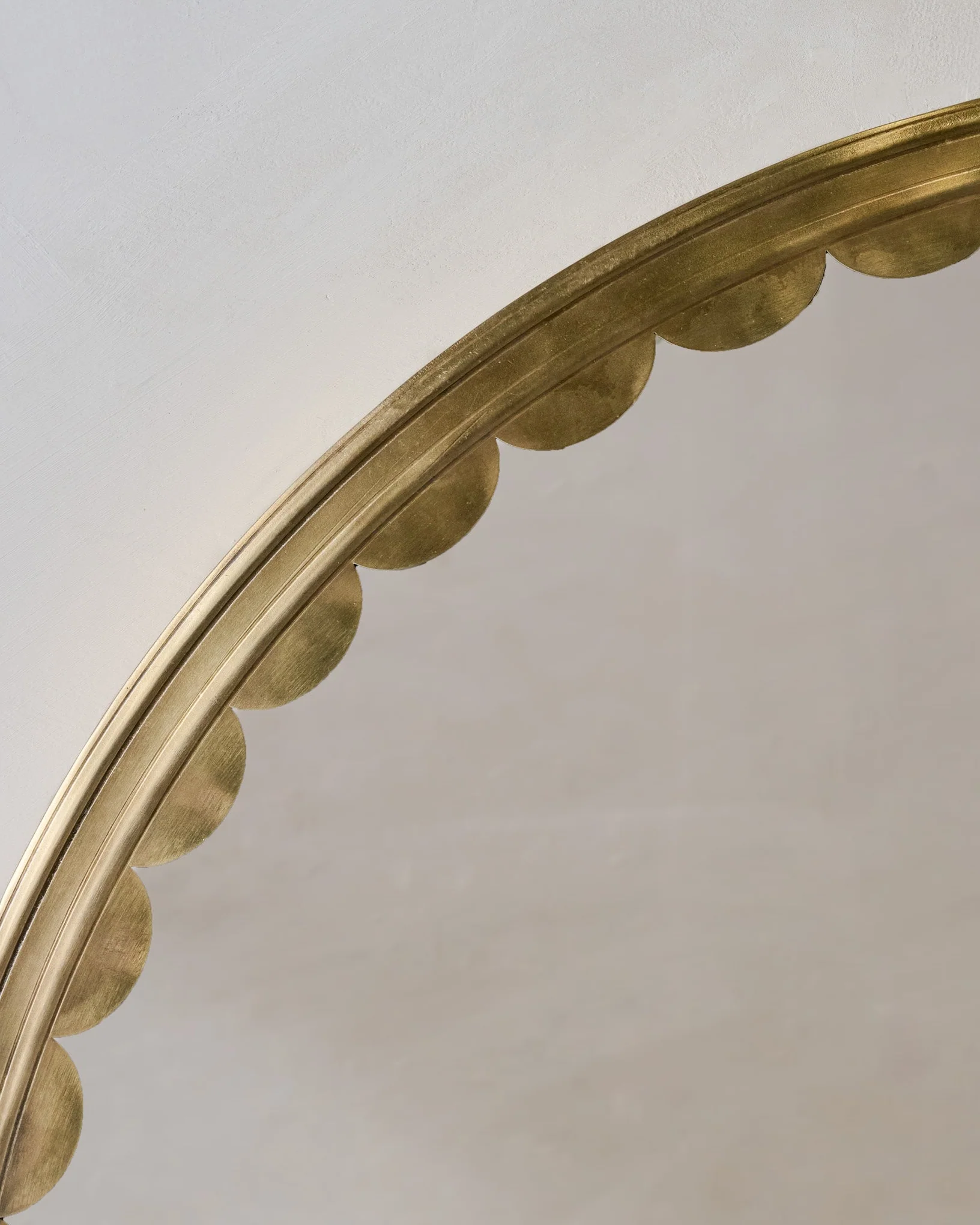 Julie Round Brass Scalloped Mirror - Image 3