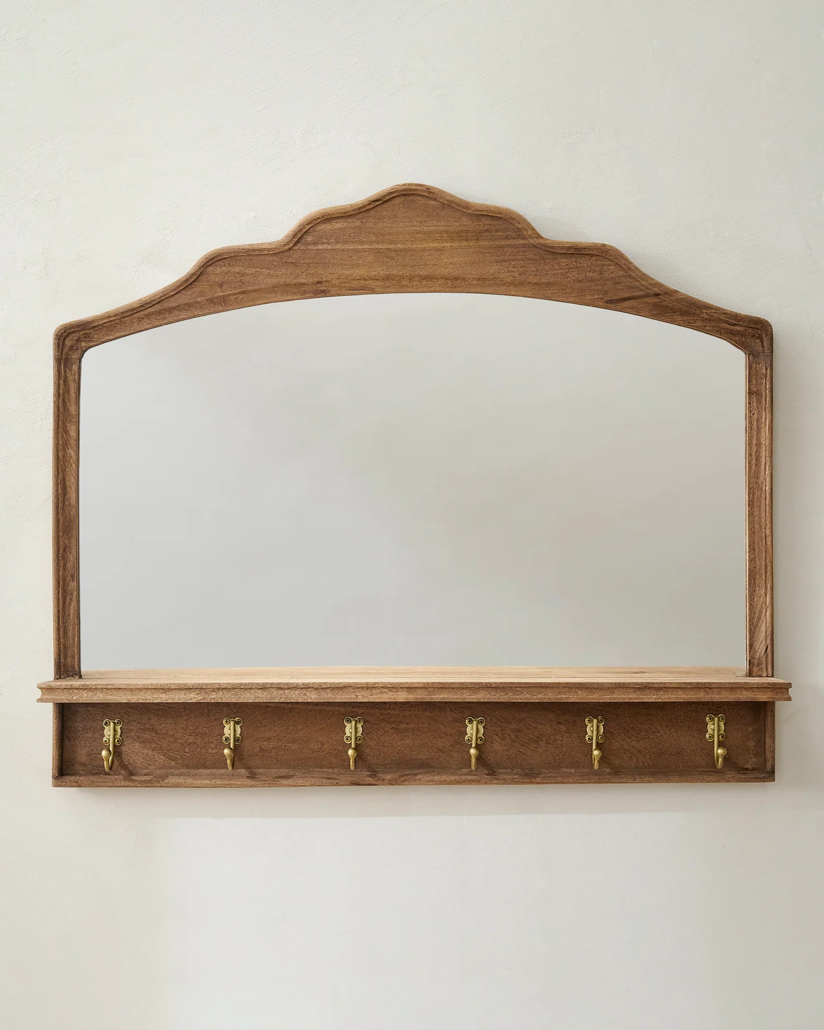 Oversized James Mirror with Hooks and Shelf - Image 2