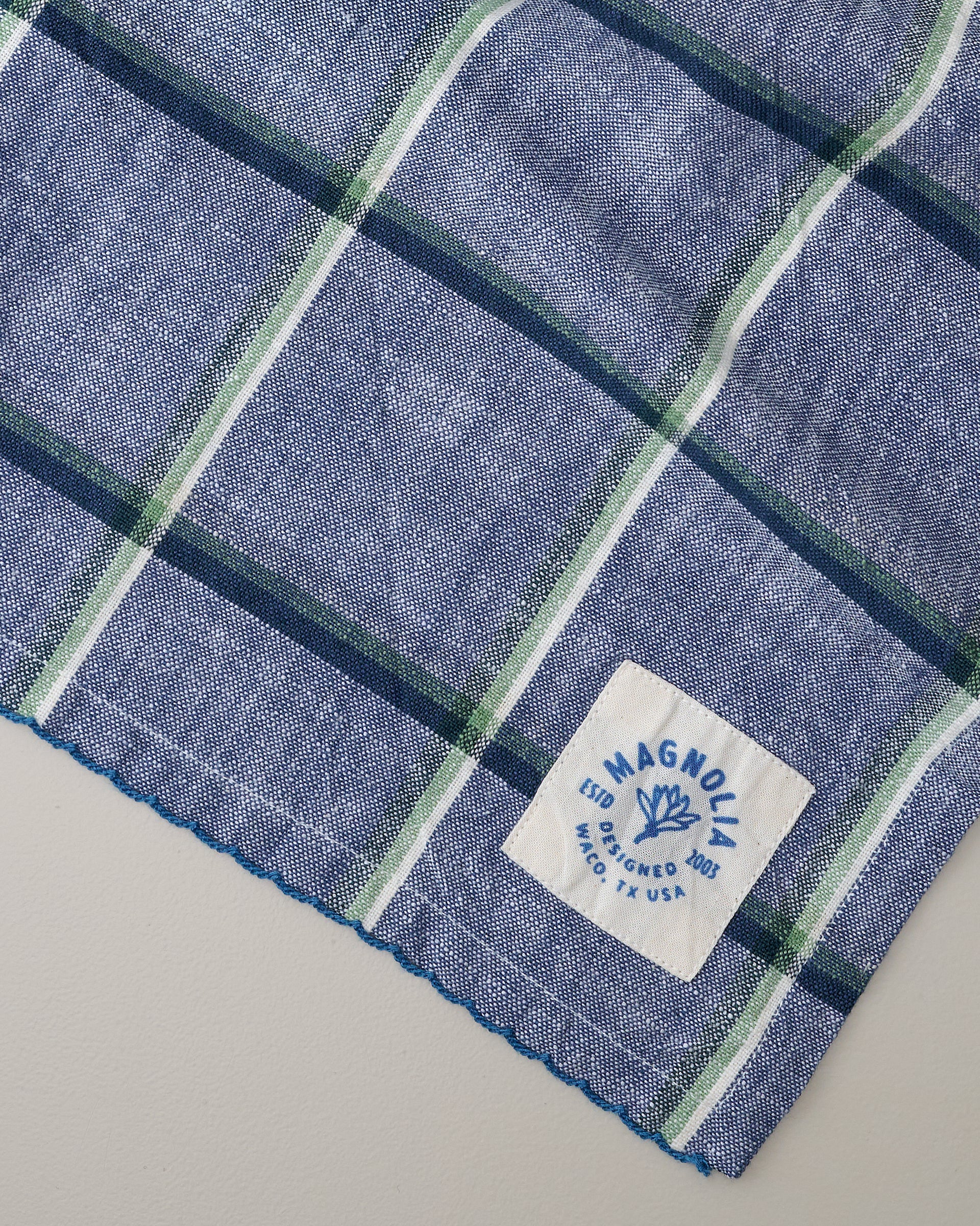 Chambray Window Pane Tea Towel - Image 2