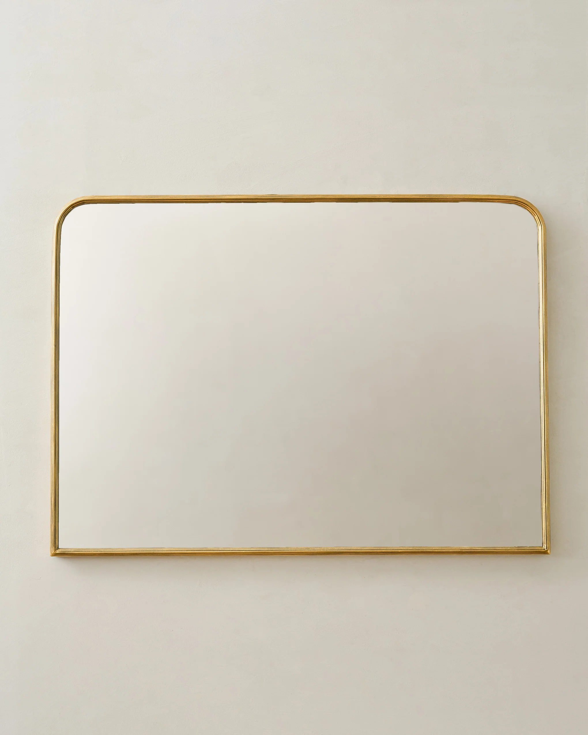 Collin Ribbed Brass Mantel Mirror - Image 2