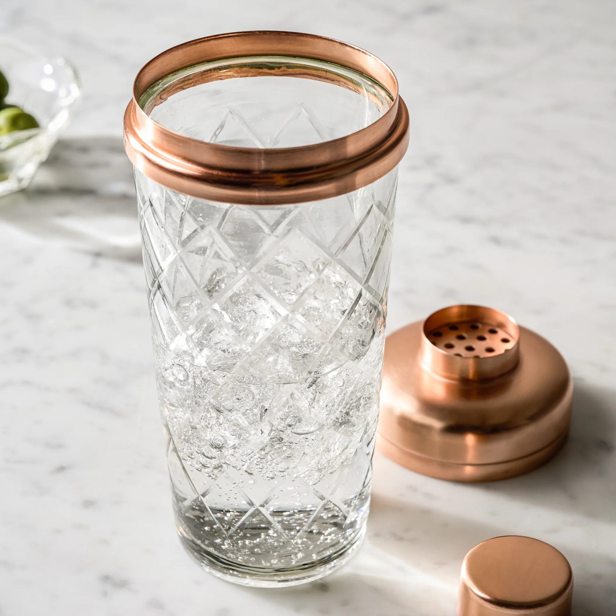 Copper and Etched Glass Shaker Bottle - Image 2