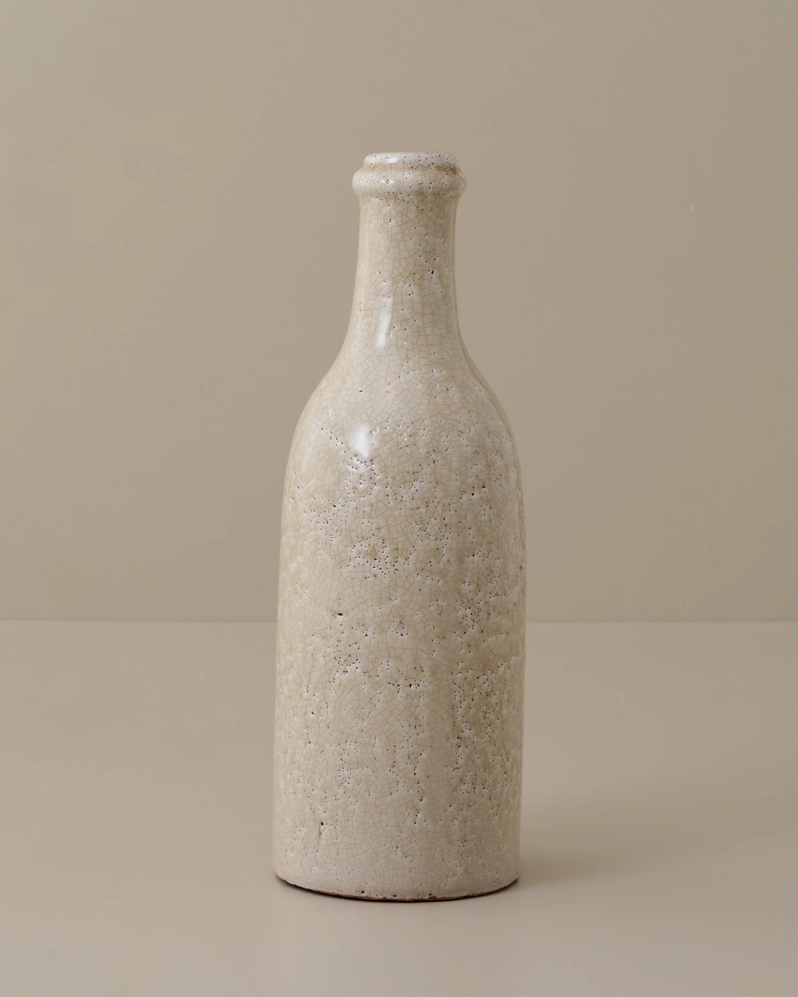 Cream Crackle Bottle Vase - Image 2