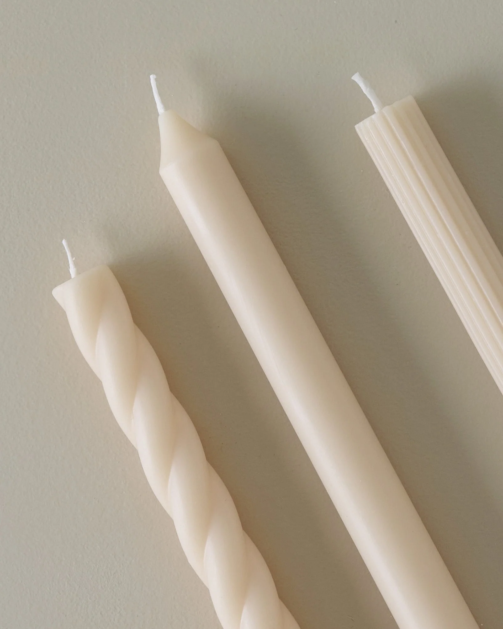Assorted Cream Taper Candle Set - Image 3