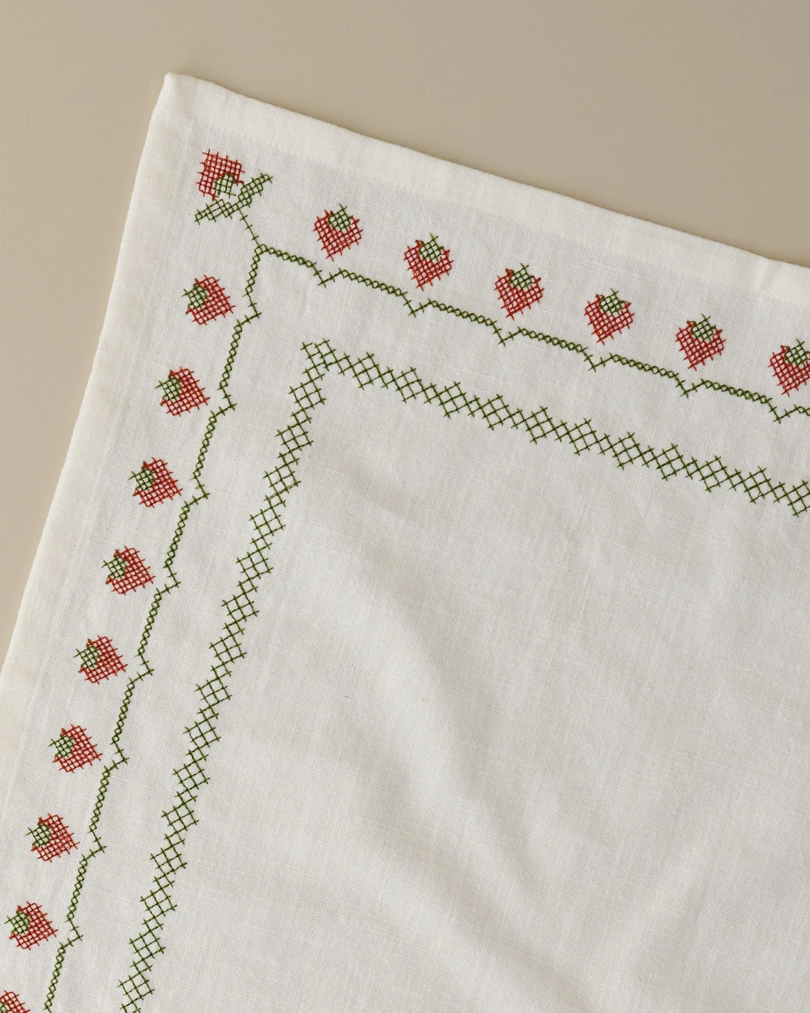 Cross Stitch Strawberry Napkin Set of 4 - Image 2