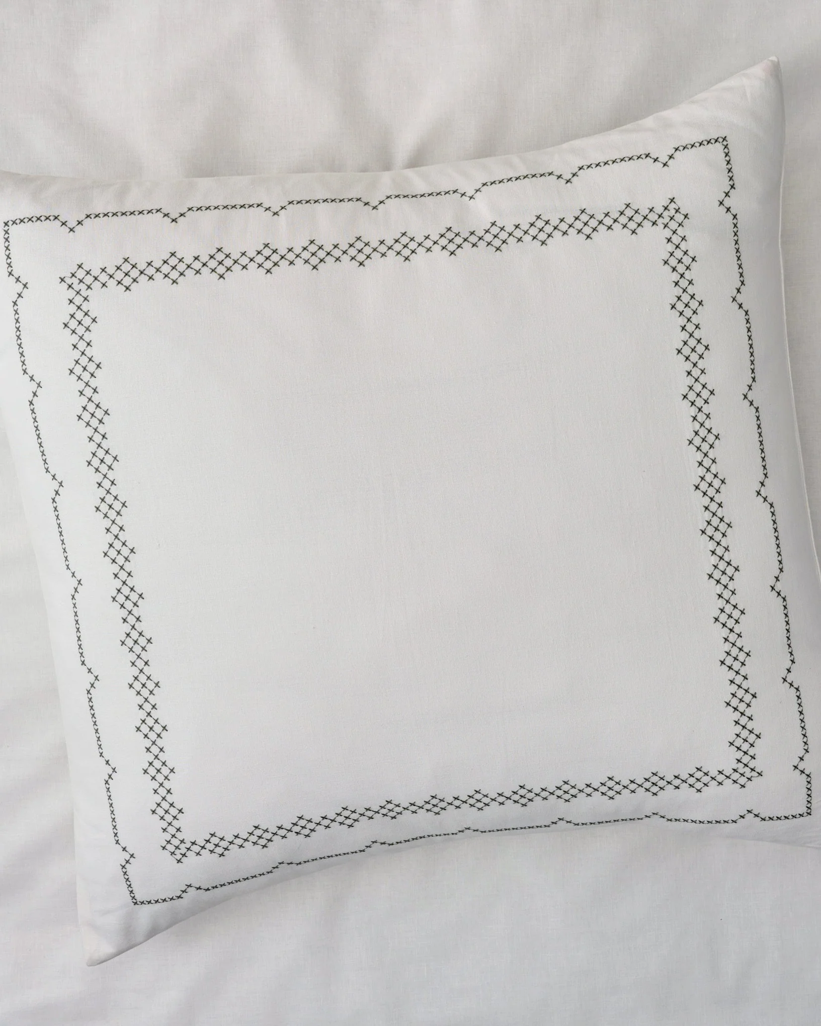 Daphne Green Cross-Stitch Sham - Image 2