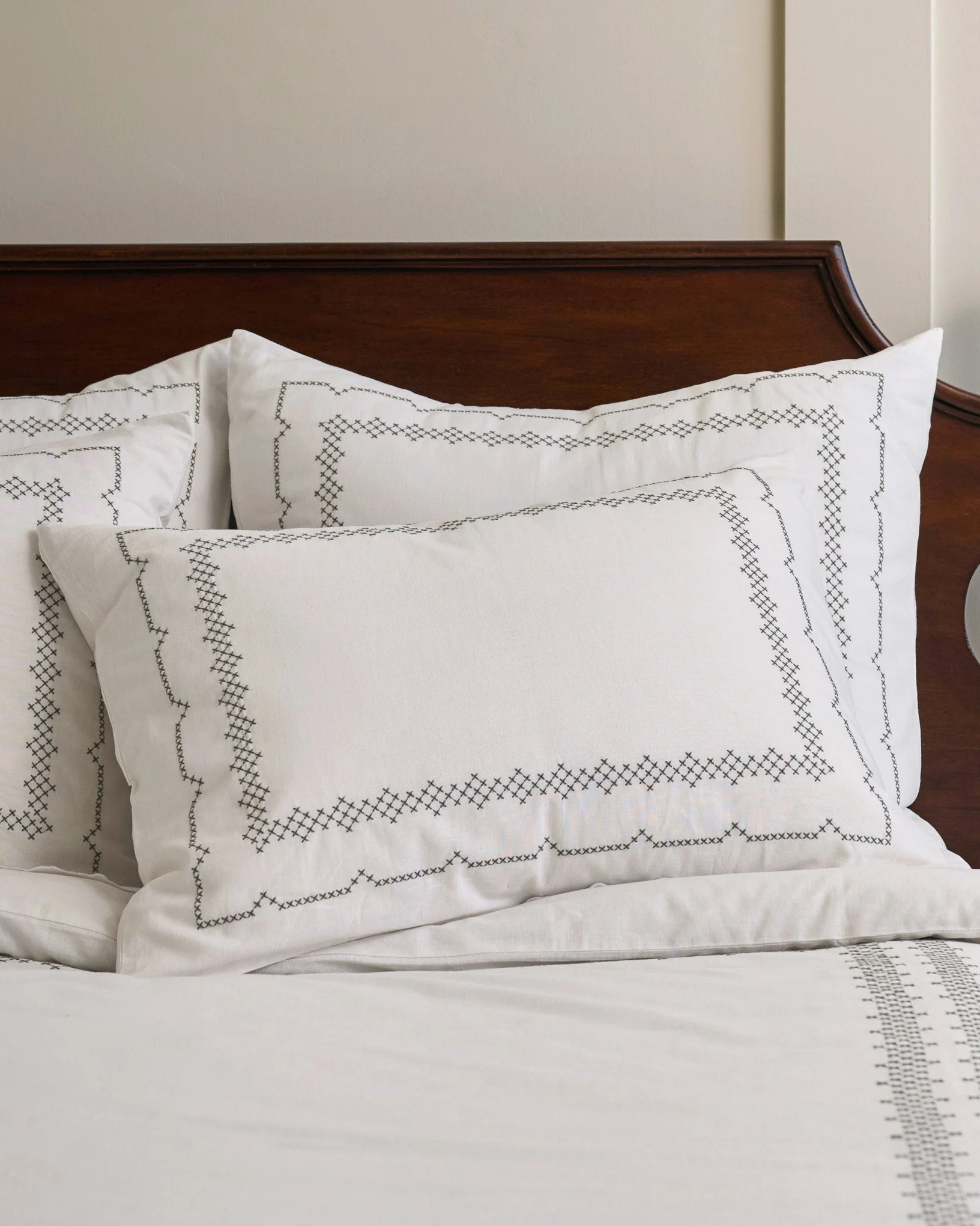 Daphne Green Cross-Stitch Sham - Image 3