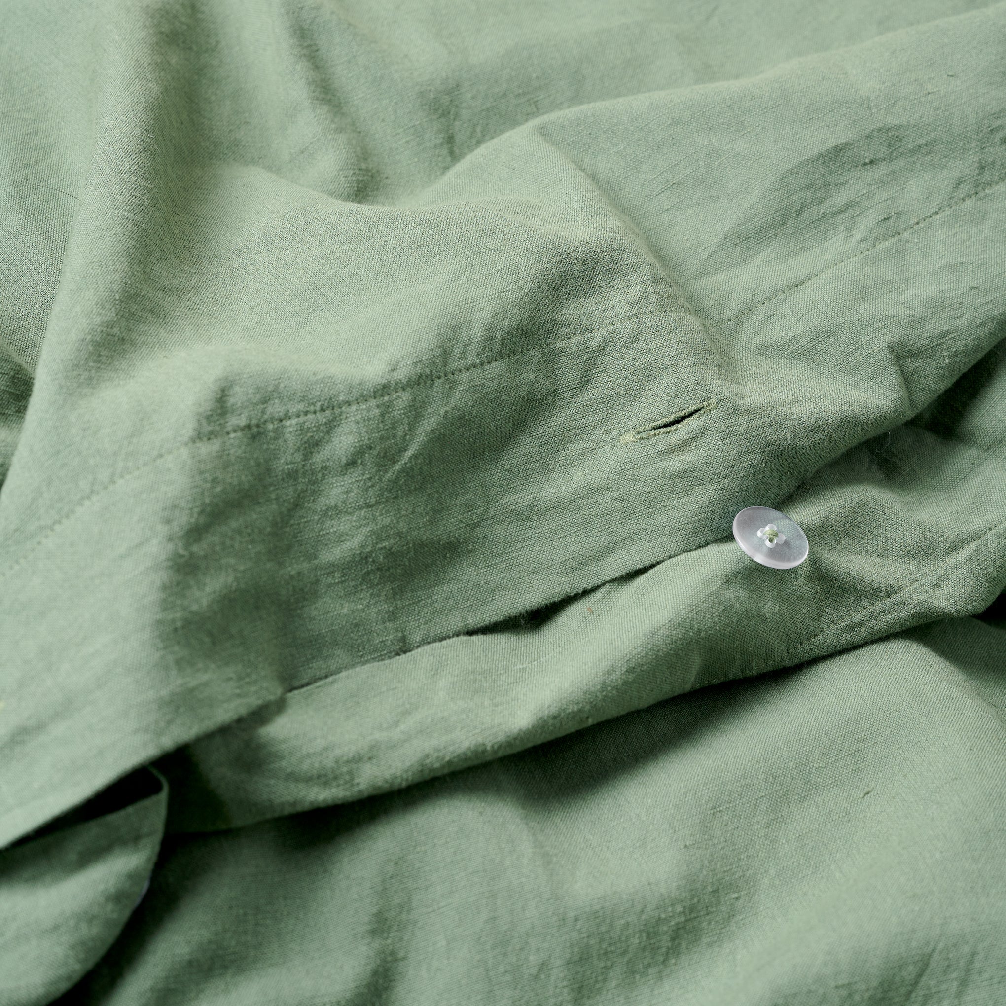 Dusty Green Linen Cotton Duvet Cover - Image 6