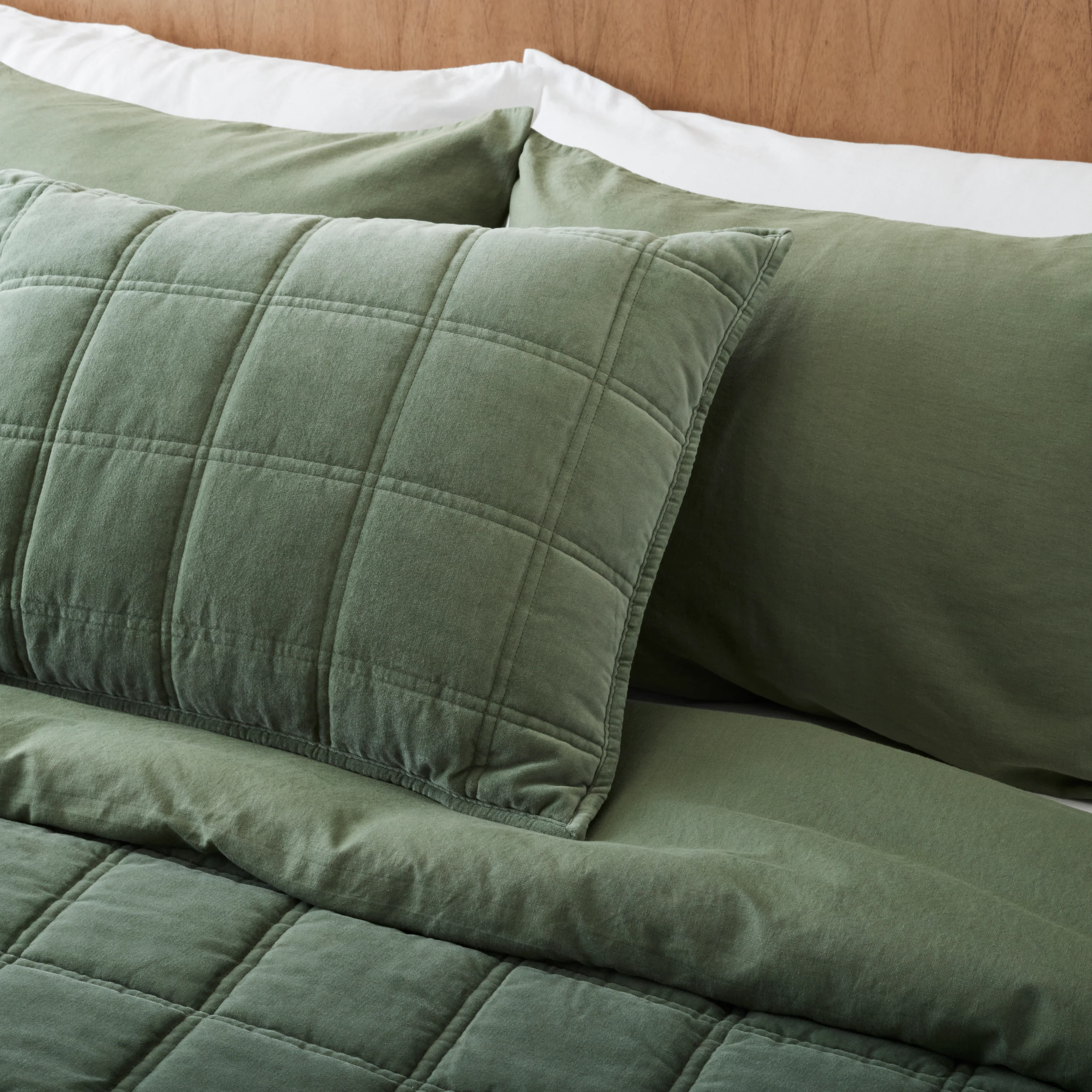 Dusty Green Linen Cotton Duvet Cover - Image 7