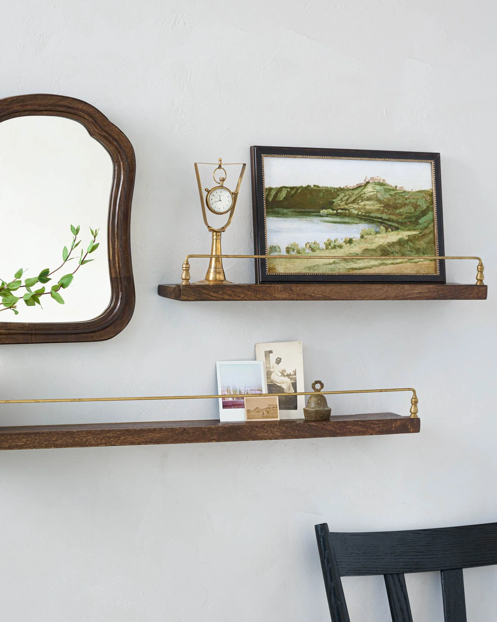 Elliott Wood and Brass Picture Ledge - Image 2