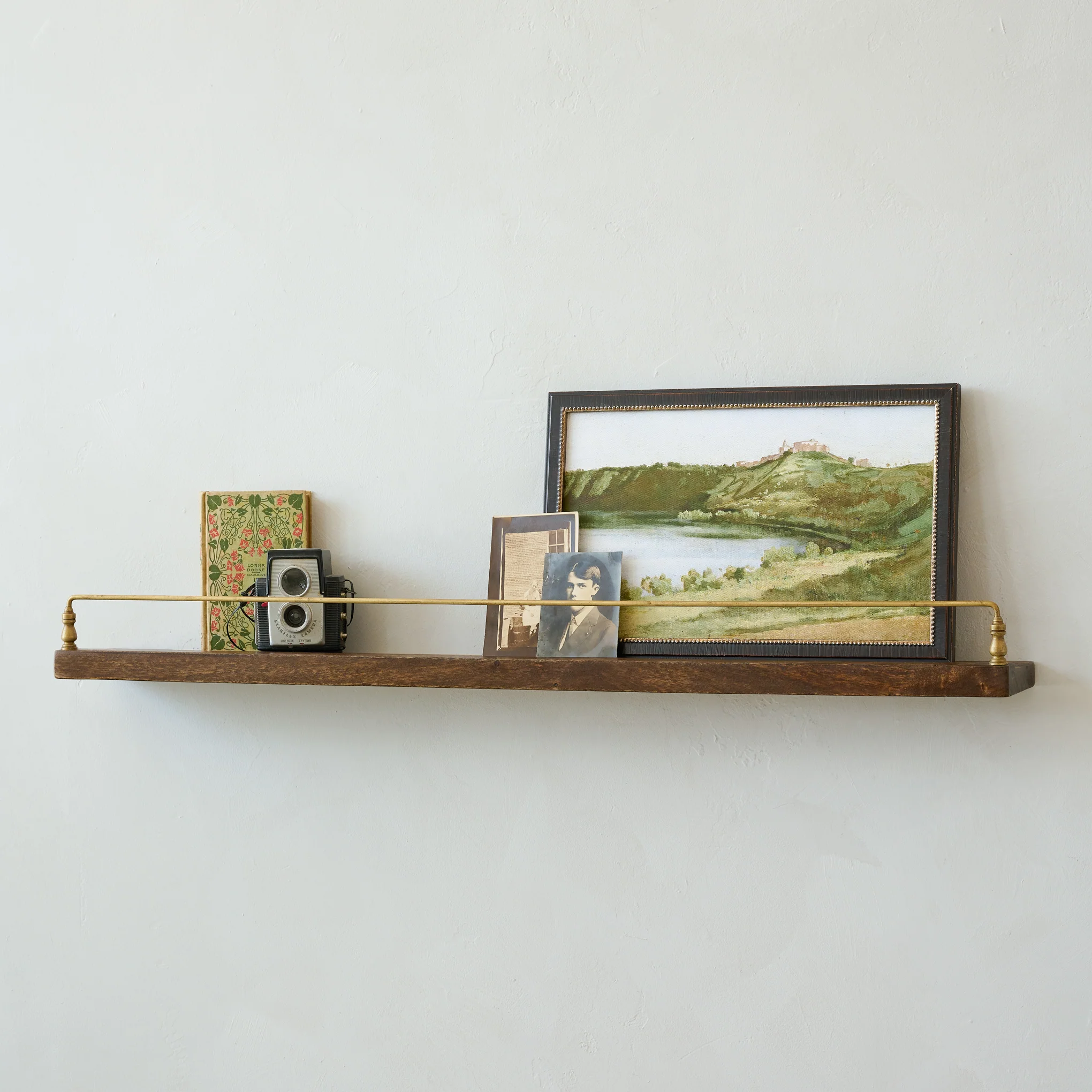 Elliott Wood and Brass Picture Ledge - Image 4