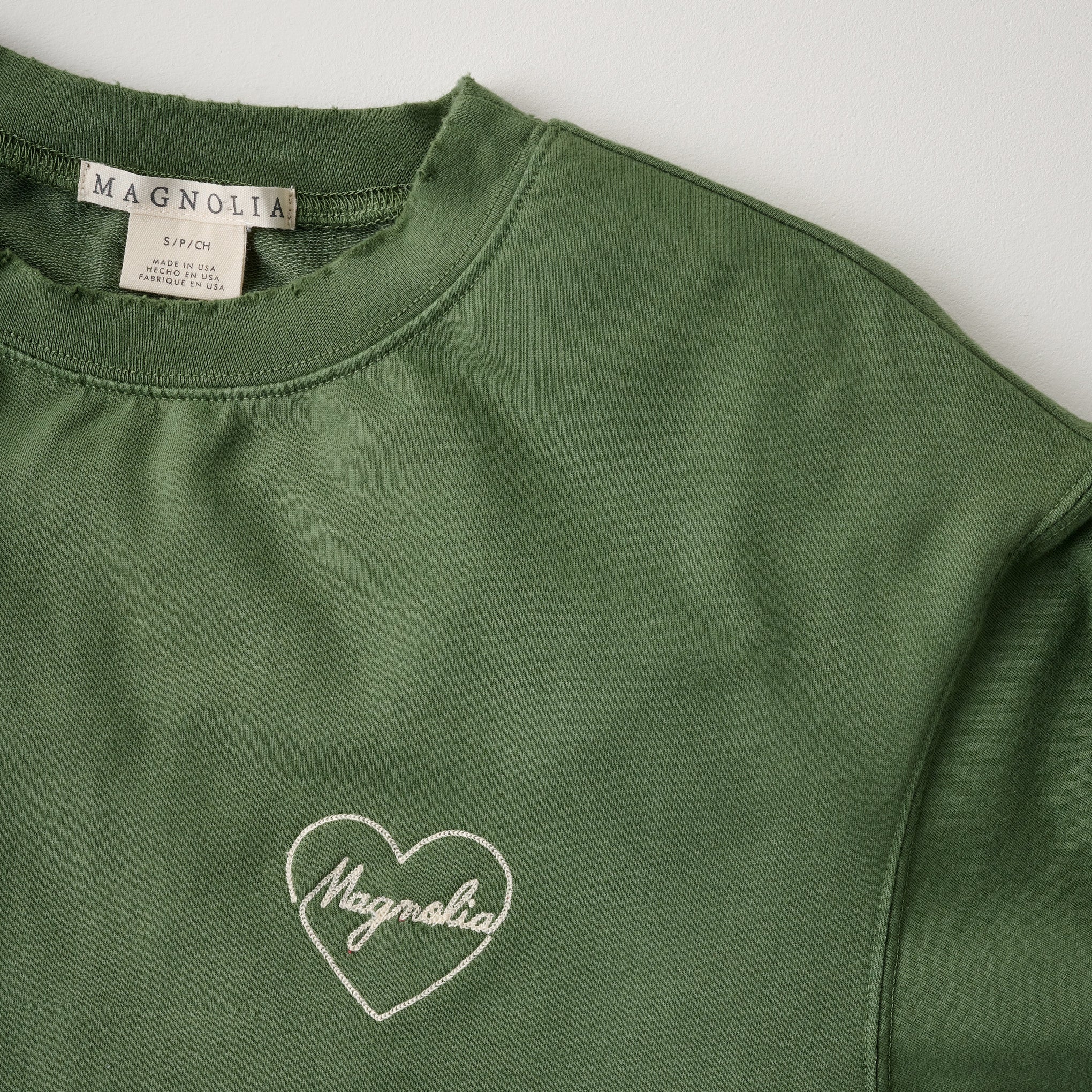 Embroidered Heart Sage Sweatshirt - Image 2