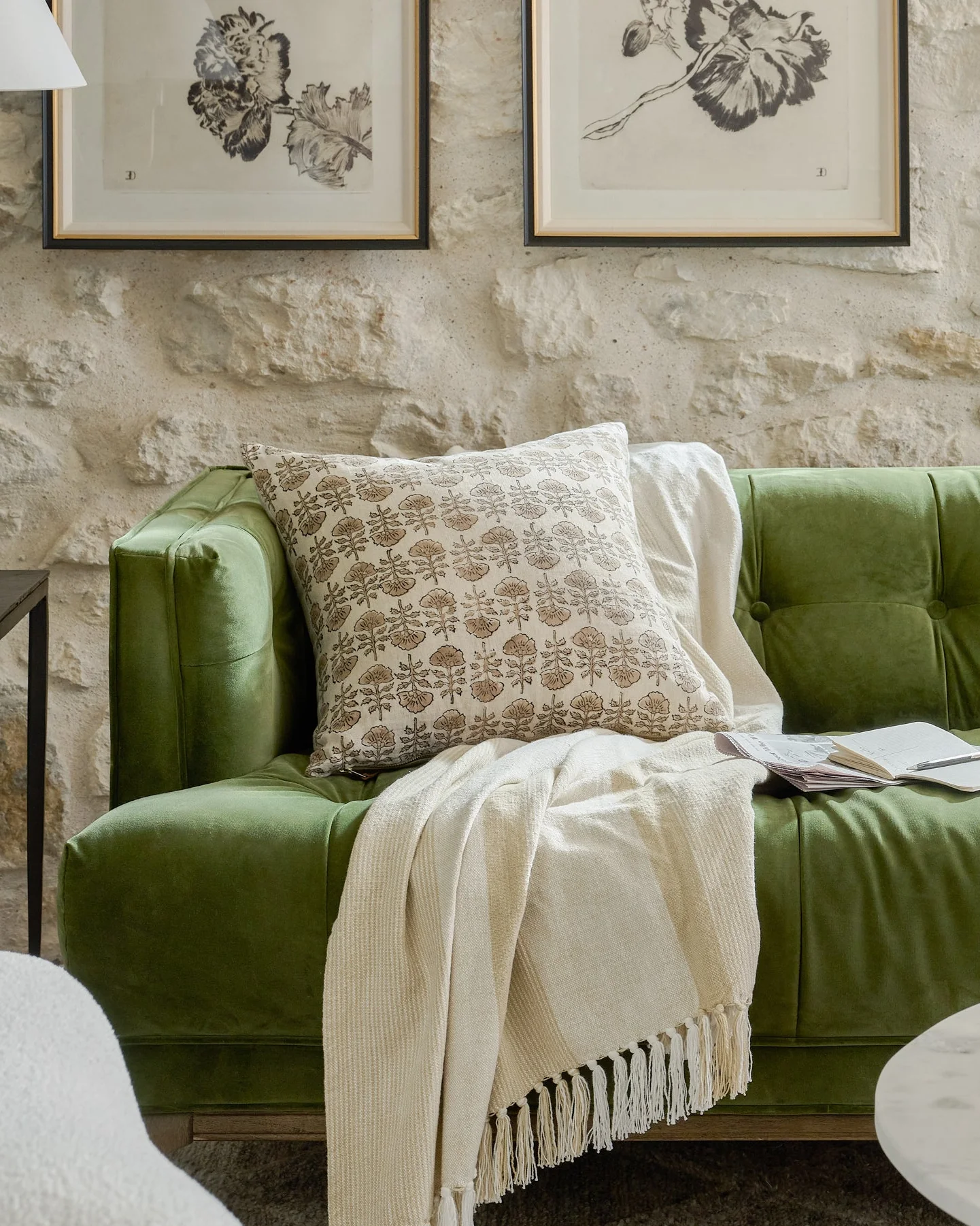 Flora Natural Printed Pillow - Image 3