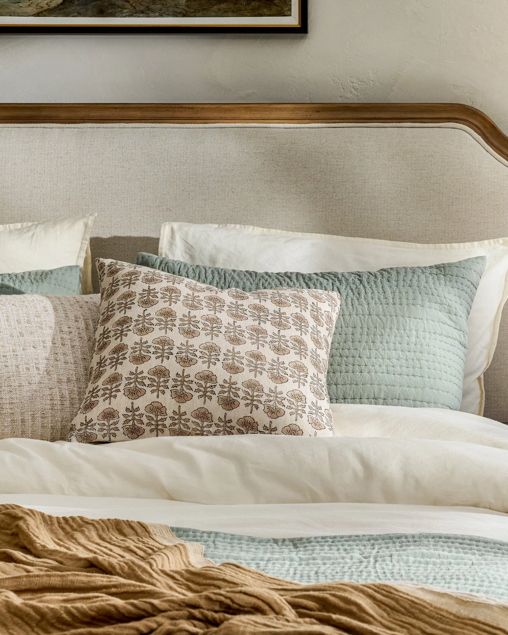 Flora Natural Printed Pillow - Image 5