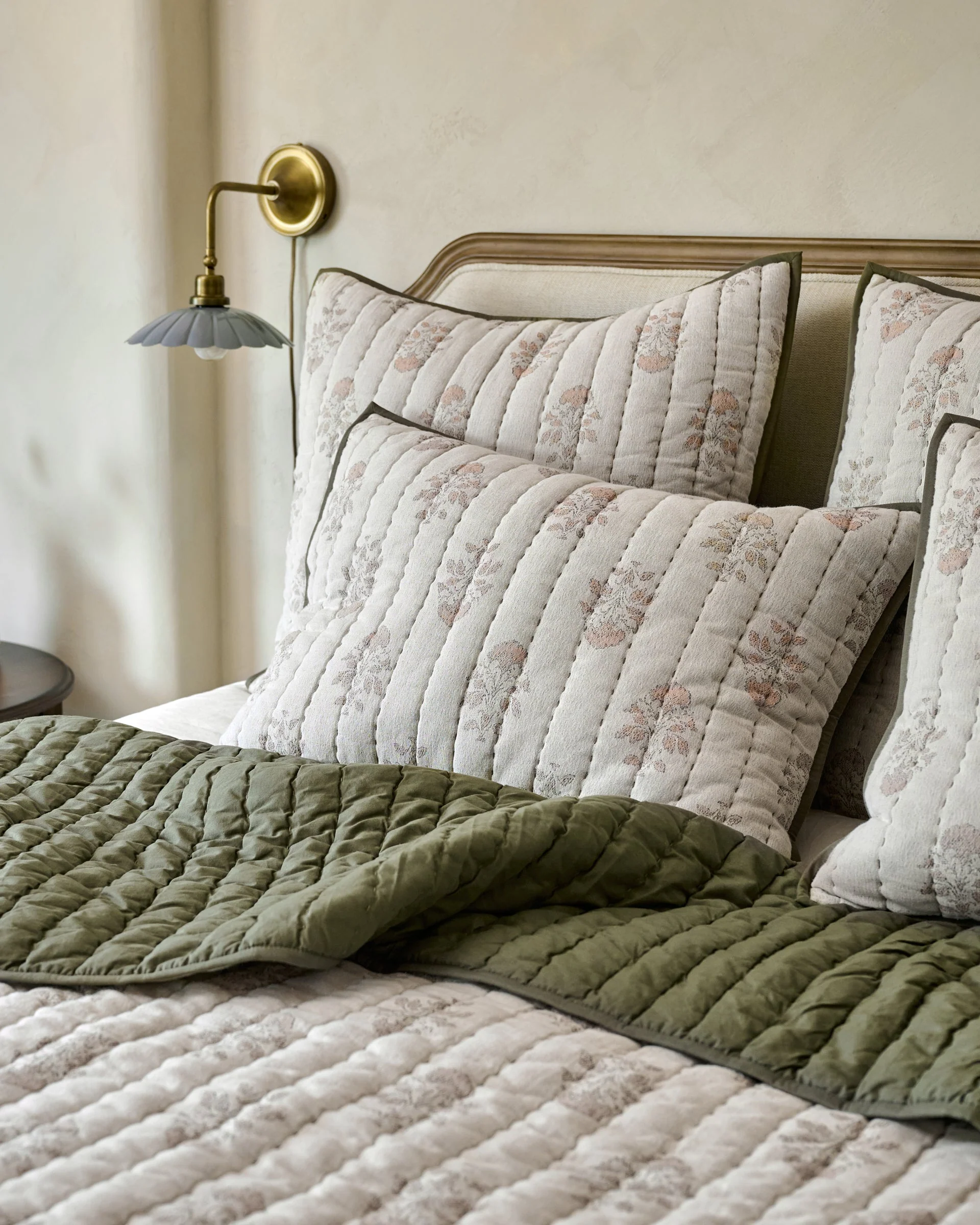 Floral Jacquard Kantha Quilted Sham - Image 2