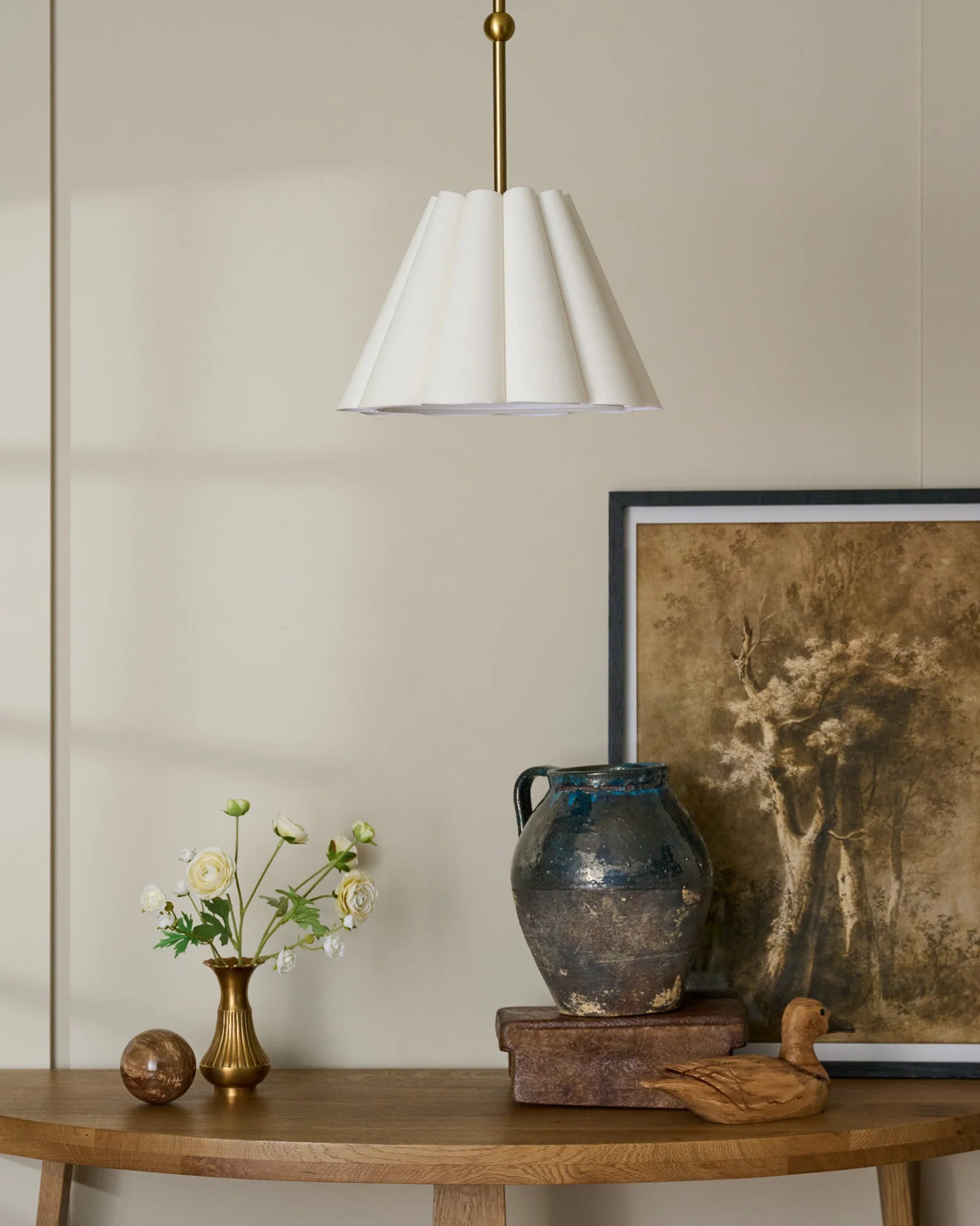 Odette Linen Scallop Pendant - Image 3