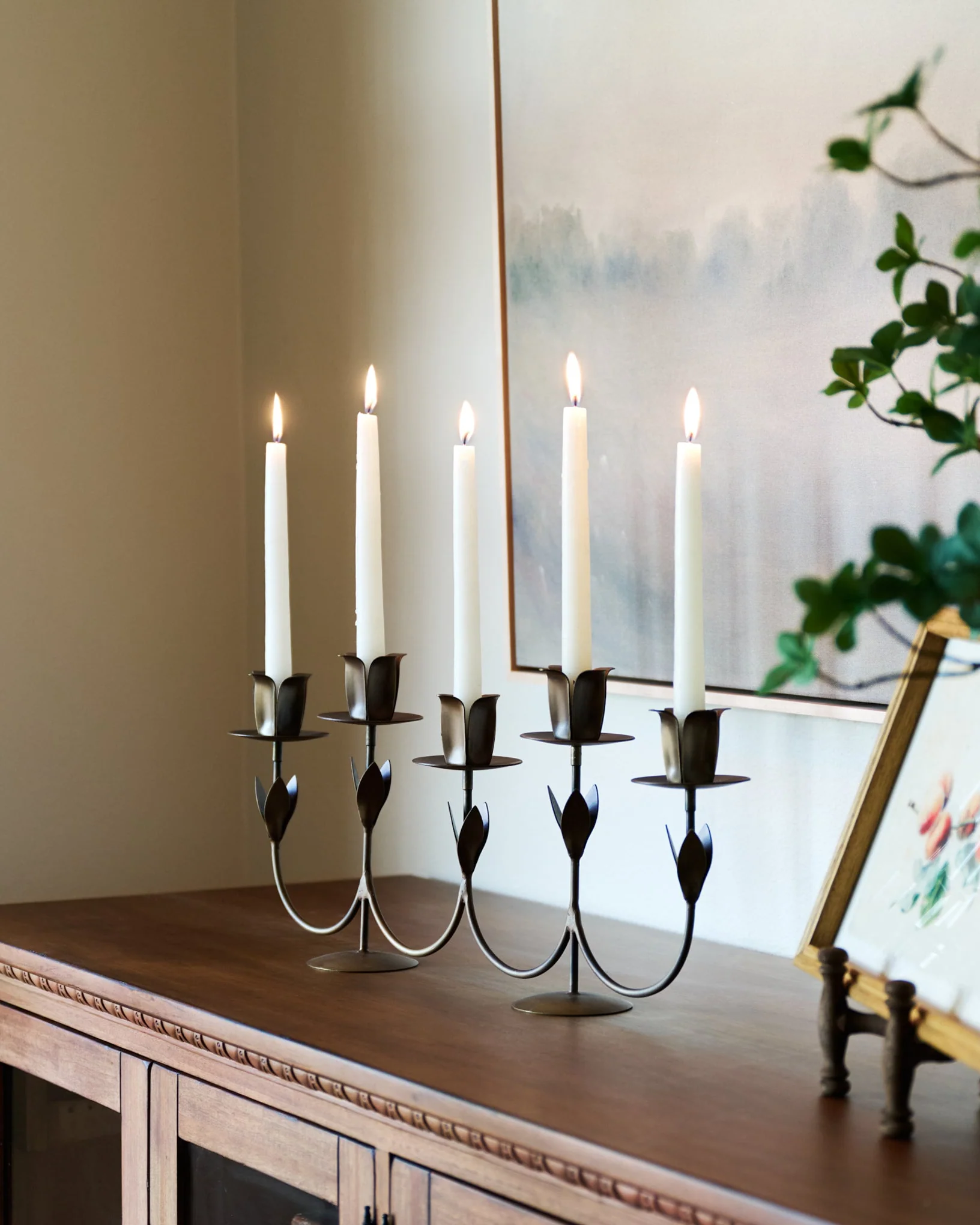 Forged Tulip Candelabra - Image 2