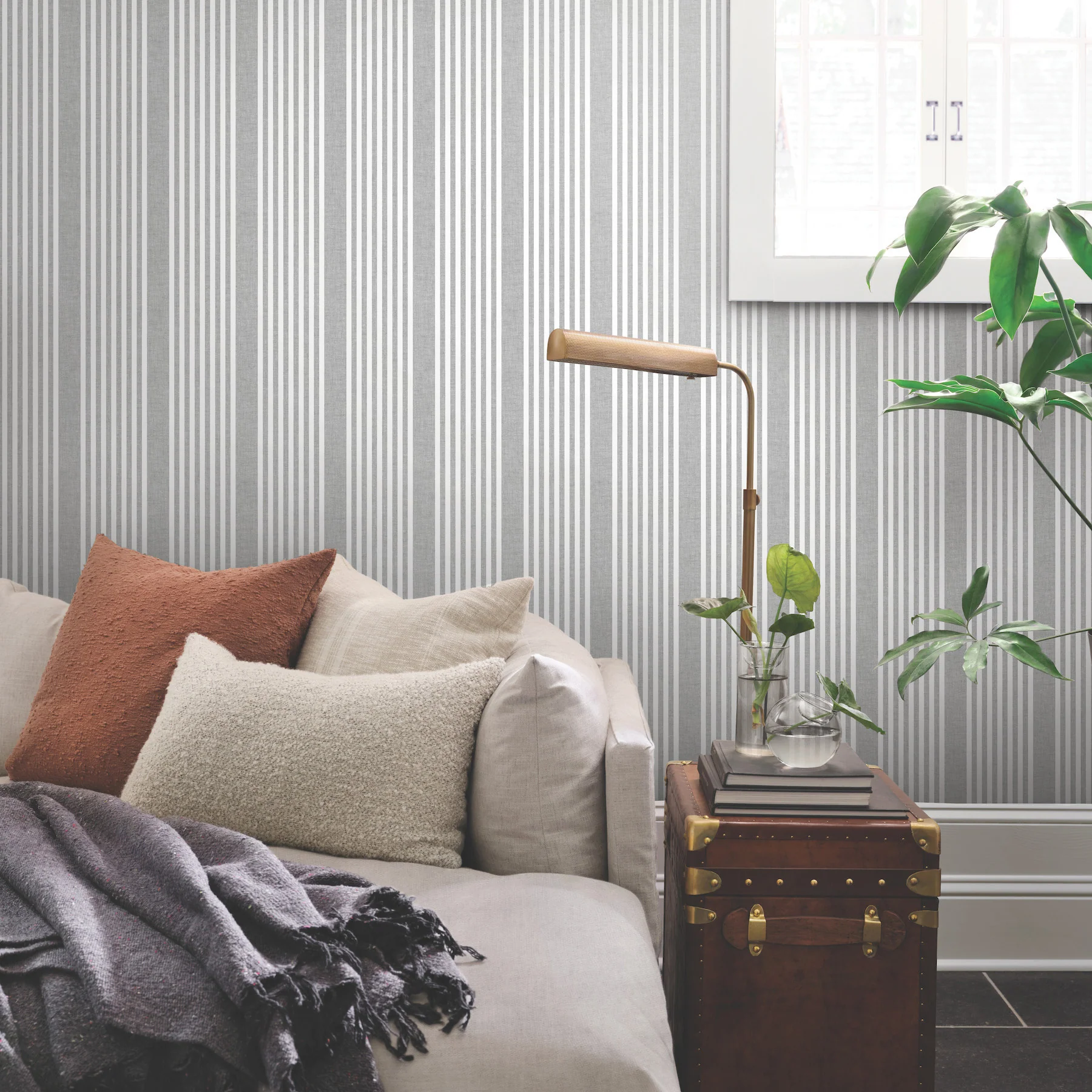 French Linen Stripe Wallpaper - Image 4