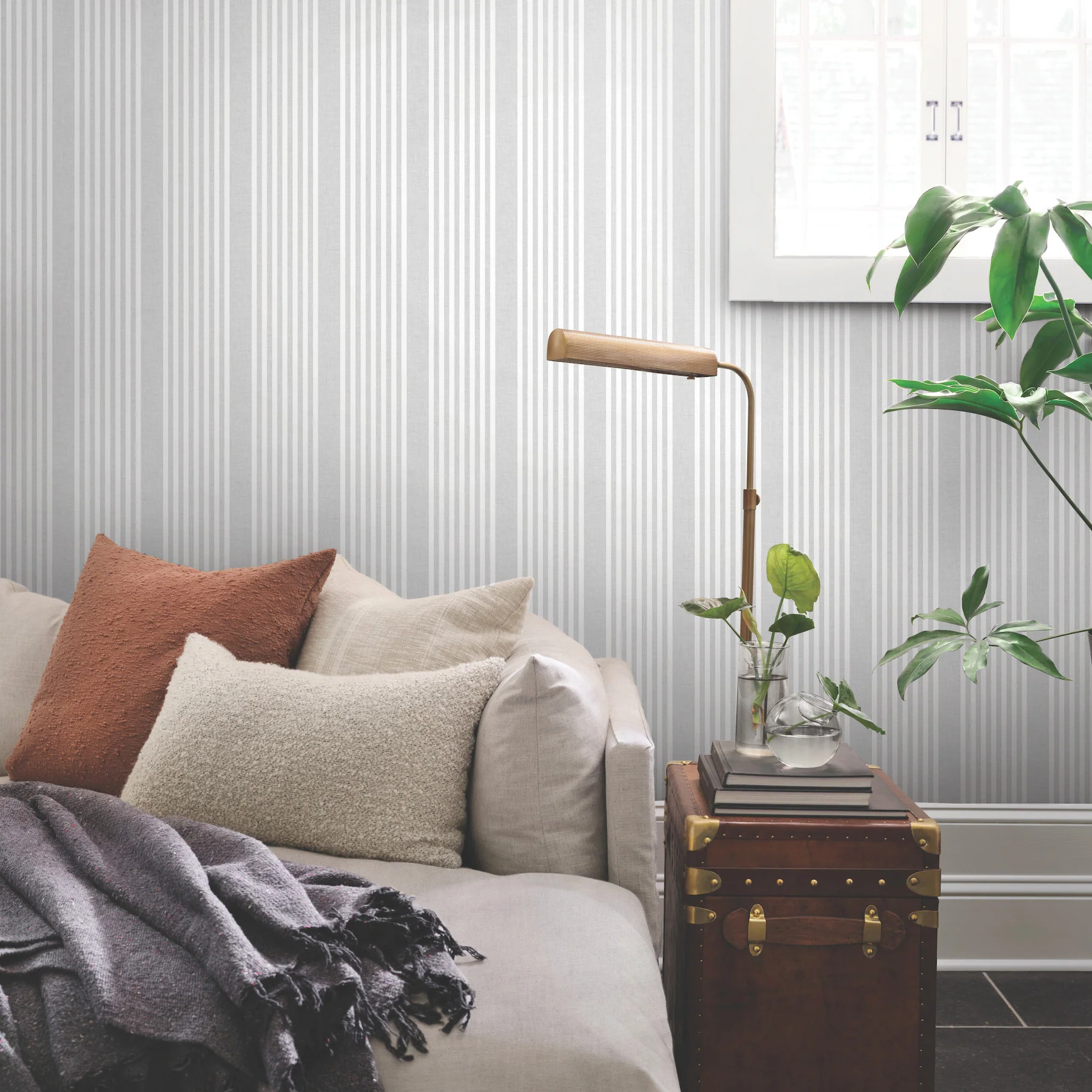 French Linen Stripe Wallpaper - Image 5