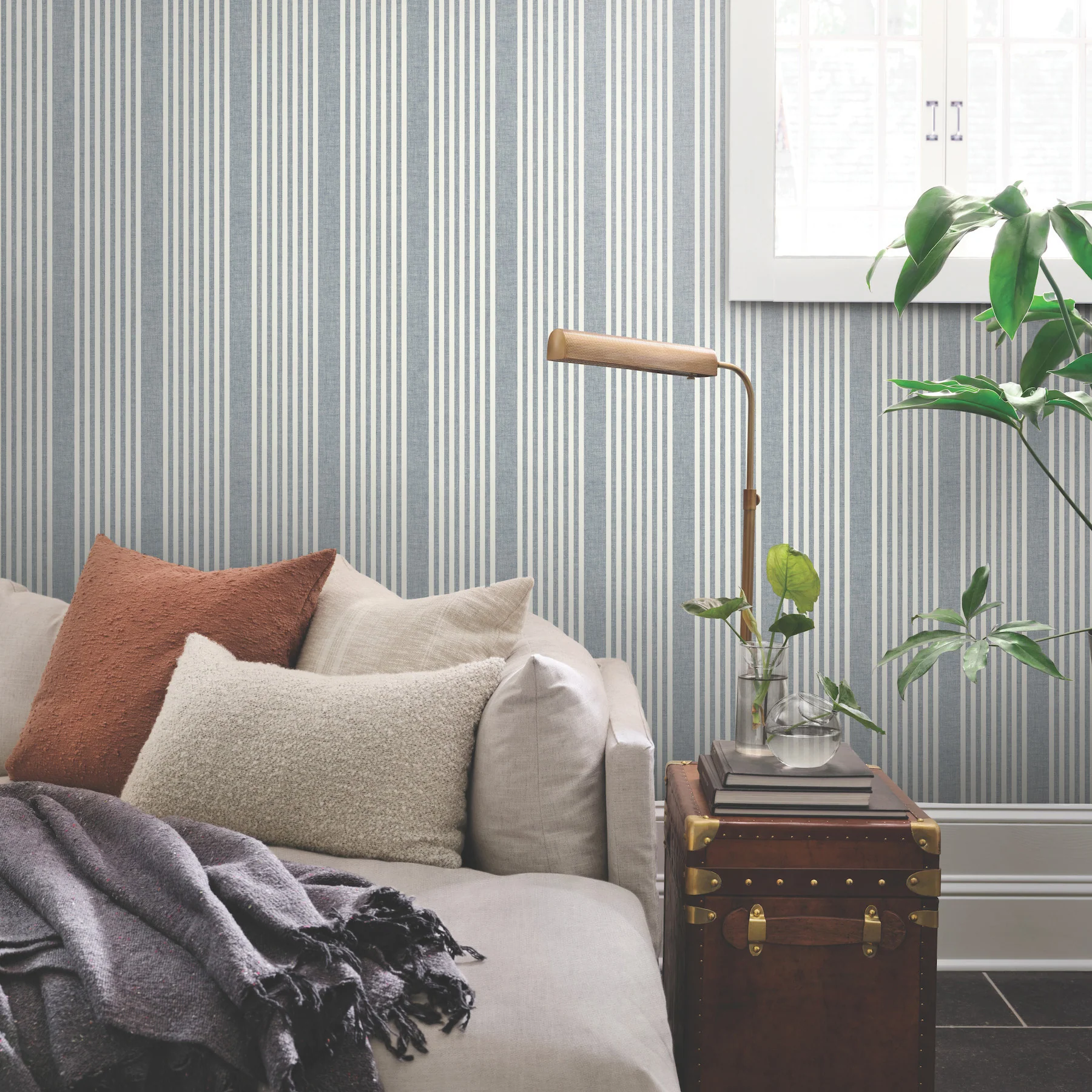 French Linen Stripe Wallpaper - Image 7
