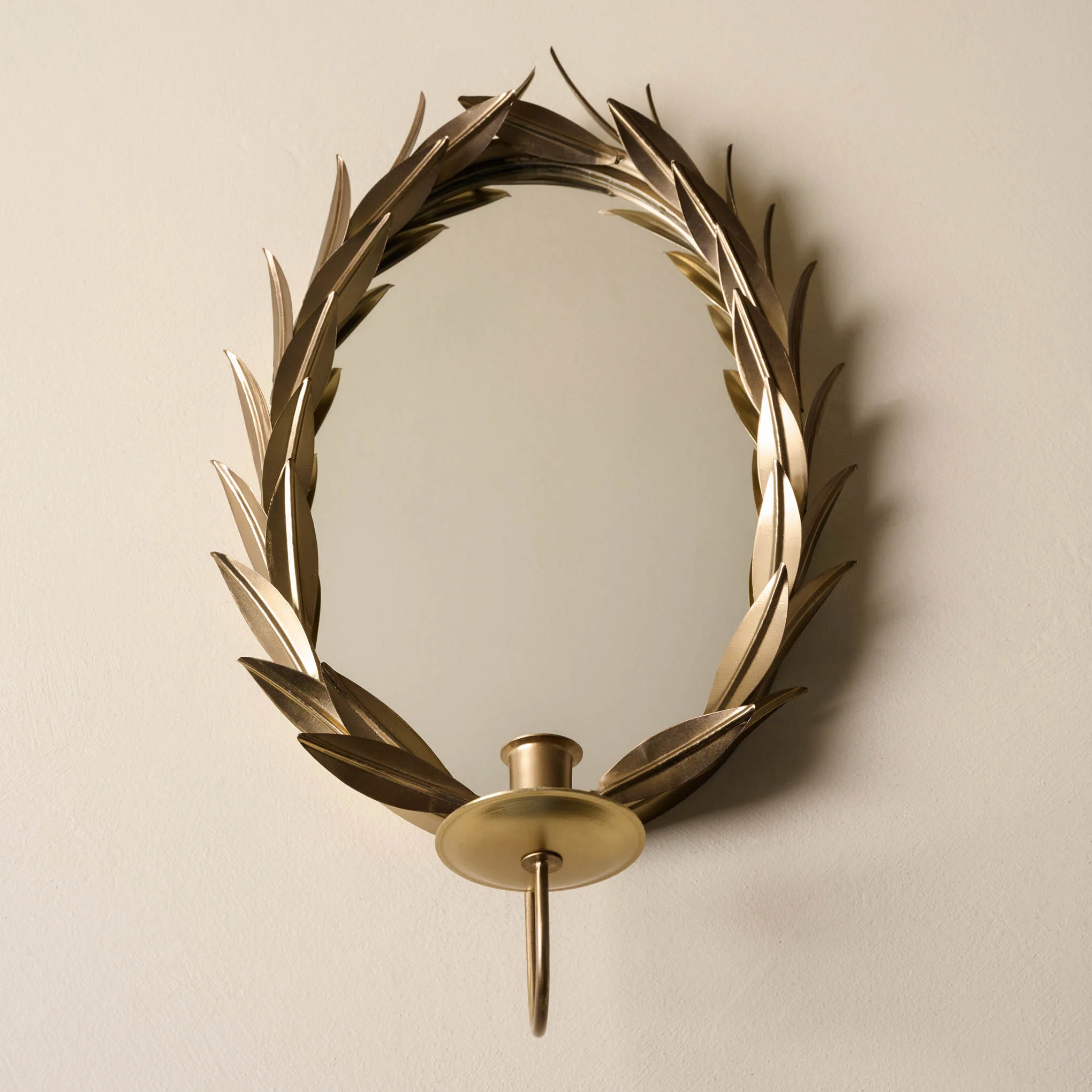 Gilded Wreath Mirrored Wall Sconce - Image 2