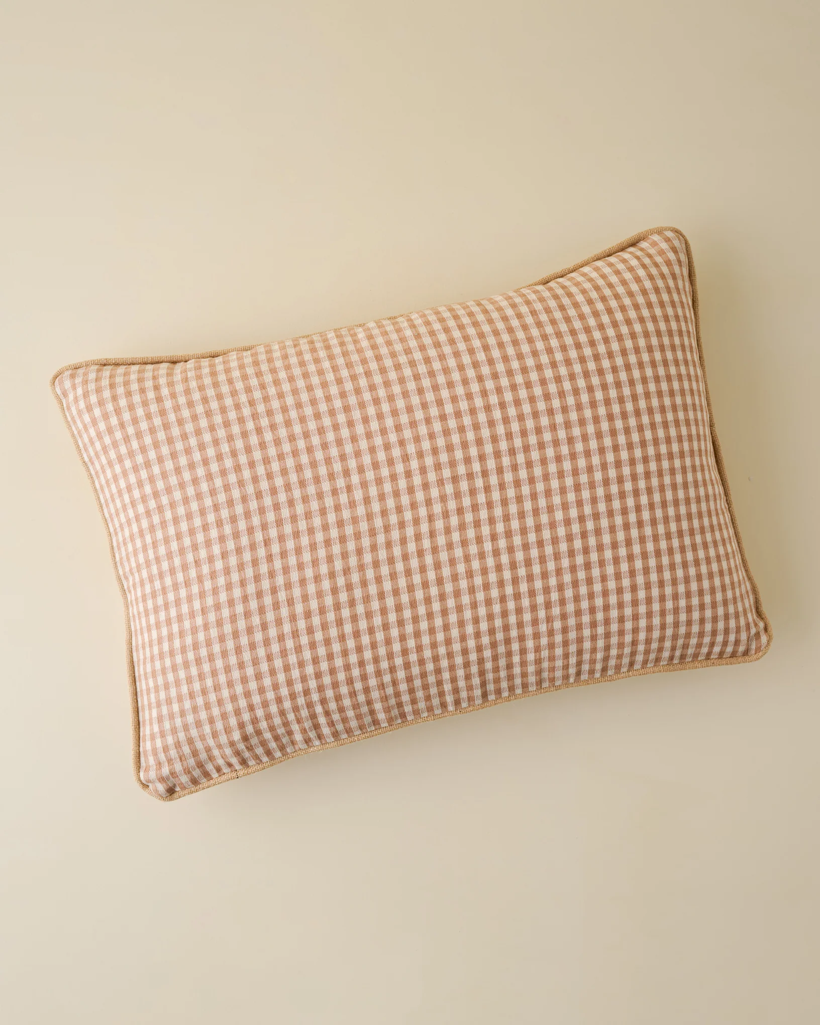 Gingham Small Lumbar Pillow - Toast - Image 2