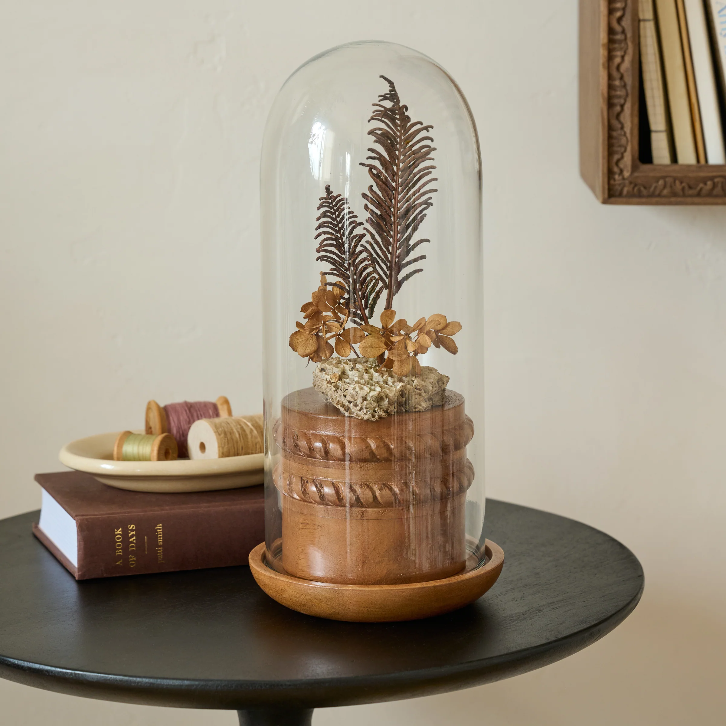 Glass Cloche with Wood Base - Image 2