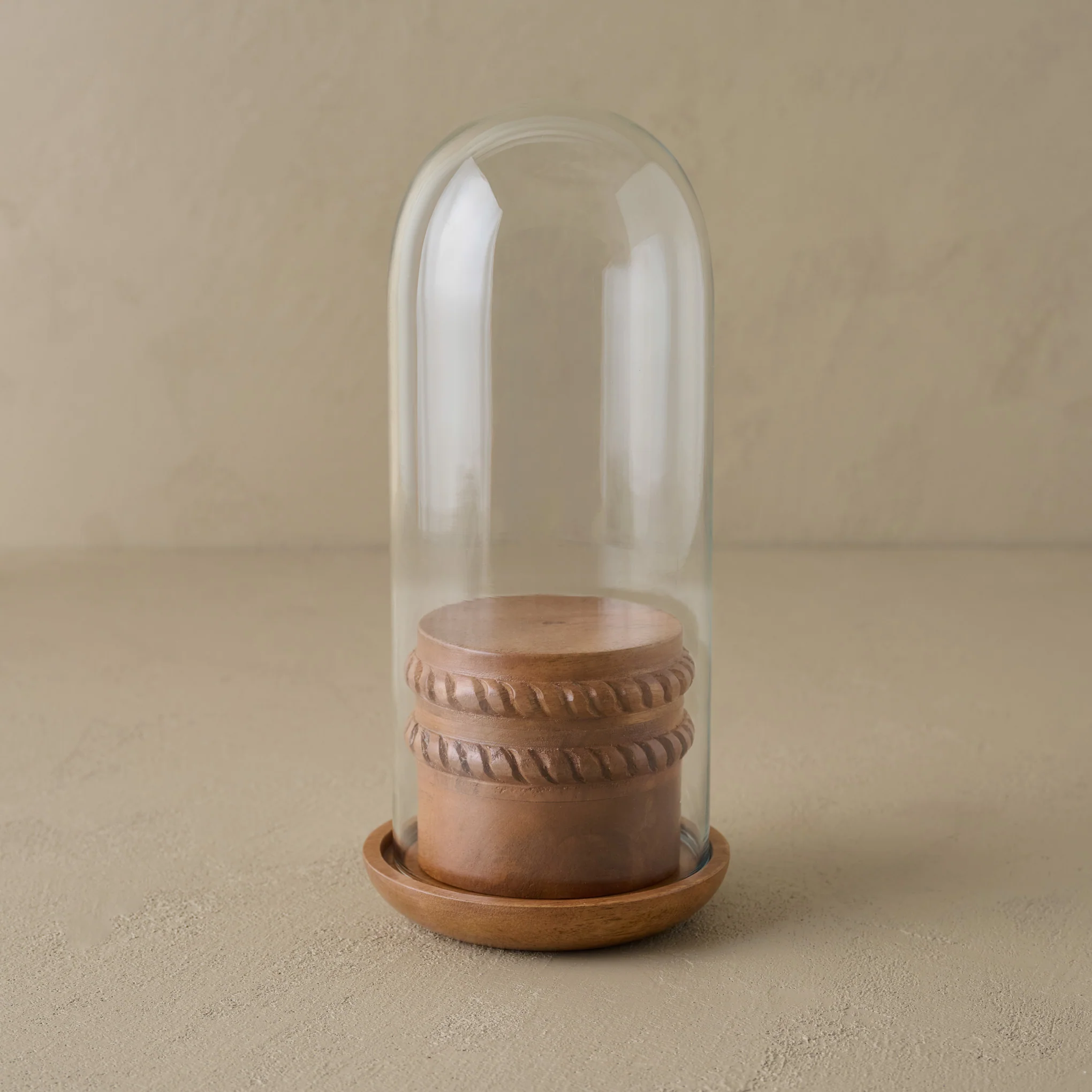 Glass Cloche with Wood Base - Image 3