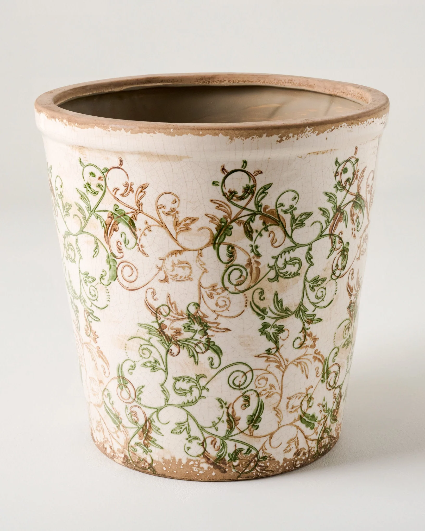 Green and White Distressed Planter - Image 3